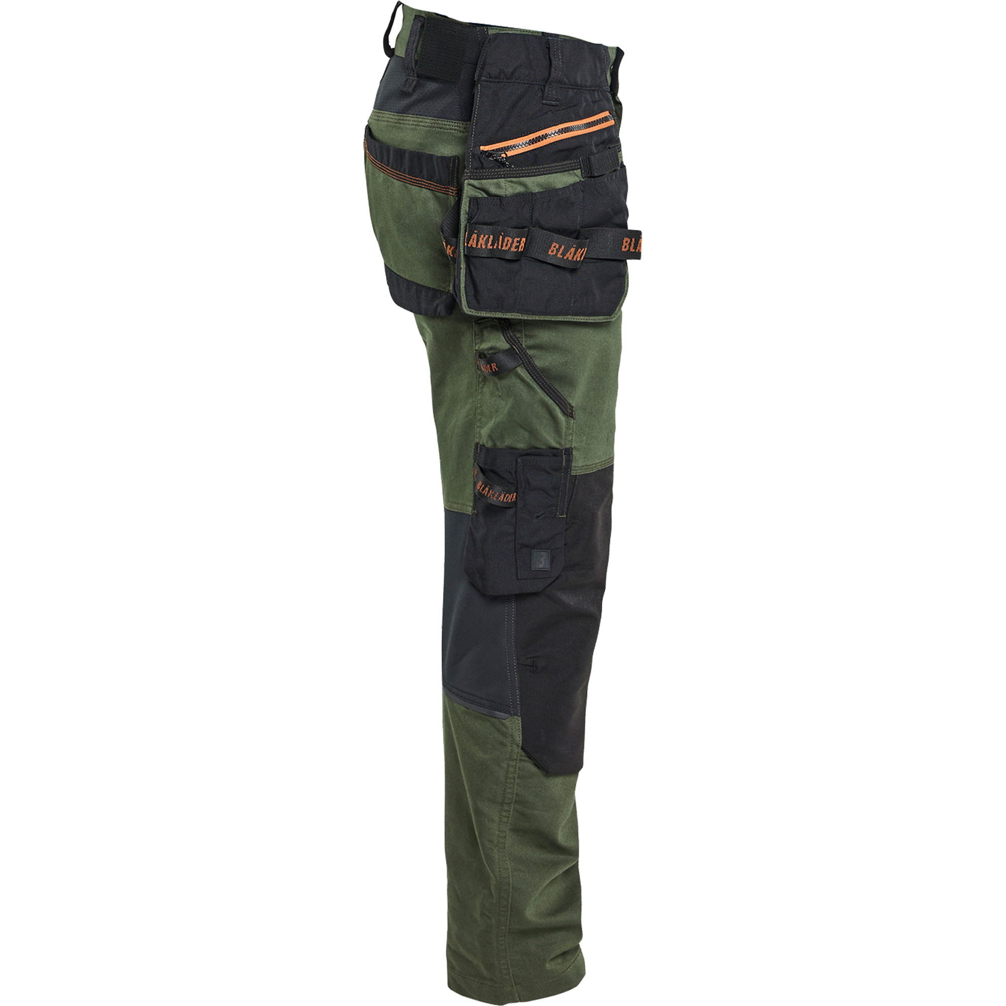 Blaklader STRIKER Stretch Craftsman Work Trousers, Forest Green/Rust (2)
