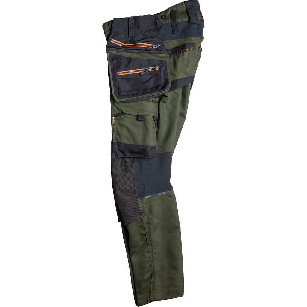Blaklader STRIKER Stretch Craftsman Work Trousers, Forest Green/Rust (9)