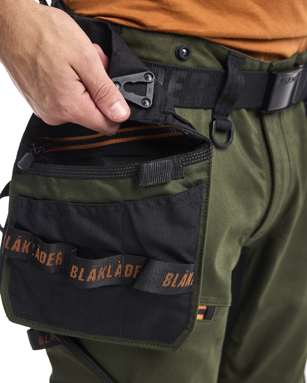 Blaklader STRIKER Stretch Craftsman Work Trousers, Forest Green/Rust (11)