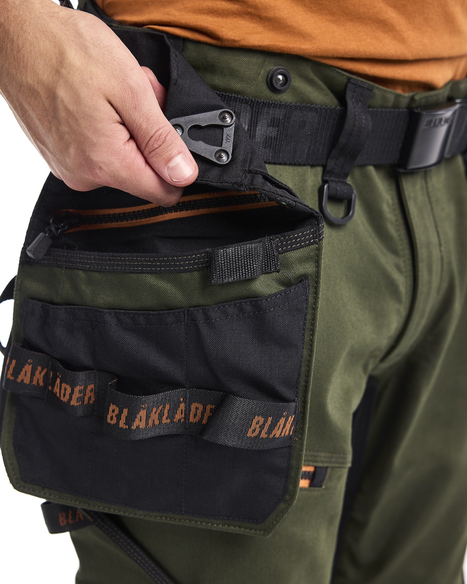 Blaklader STRIKER Stretch Craftsman Work Trousers, Forest Green/Rust (11)