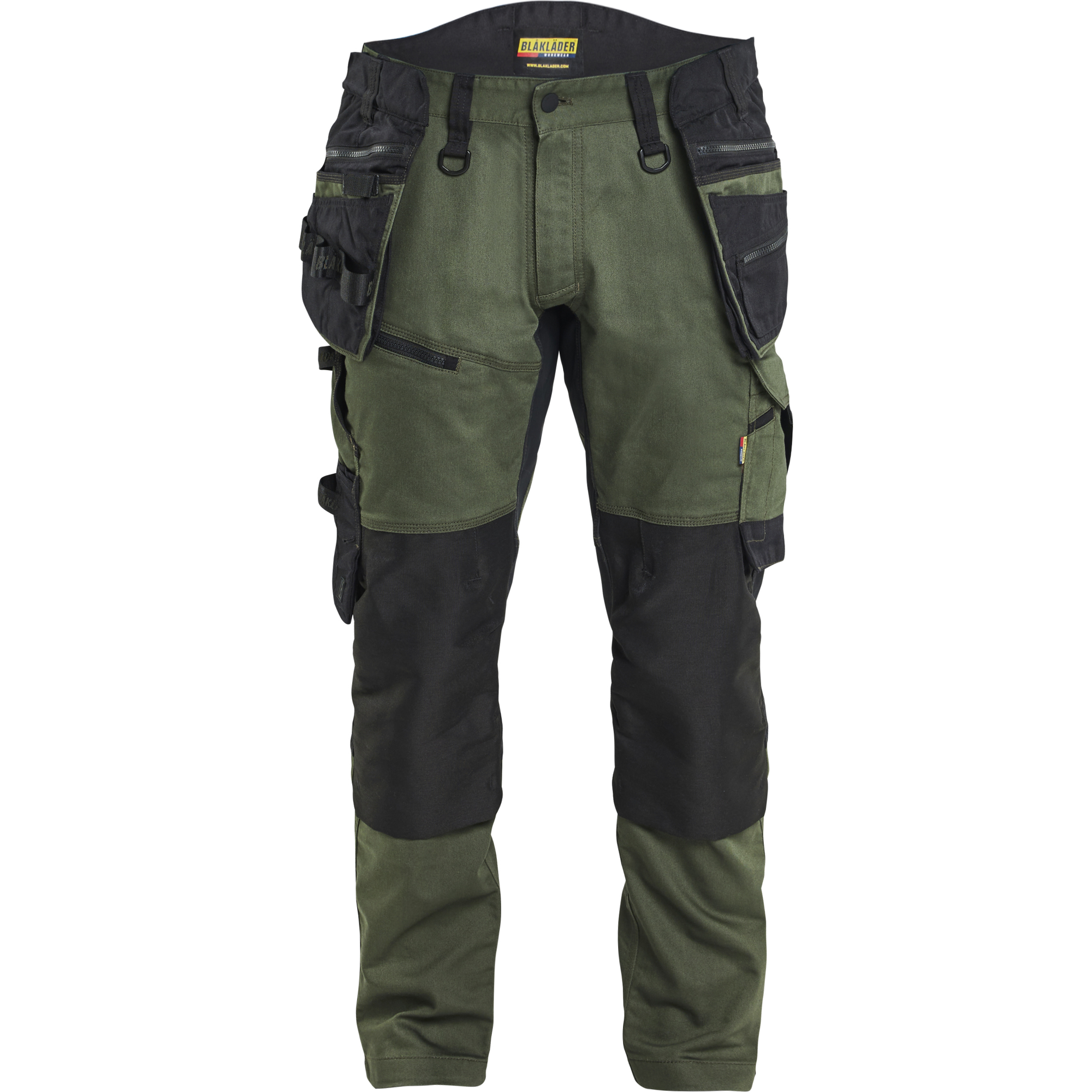 Blaklader STRIKER Stretch Craftsman Work Trousers, Forest Green/Black