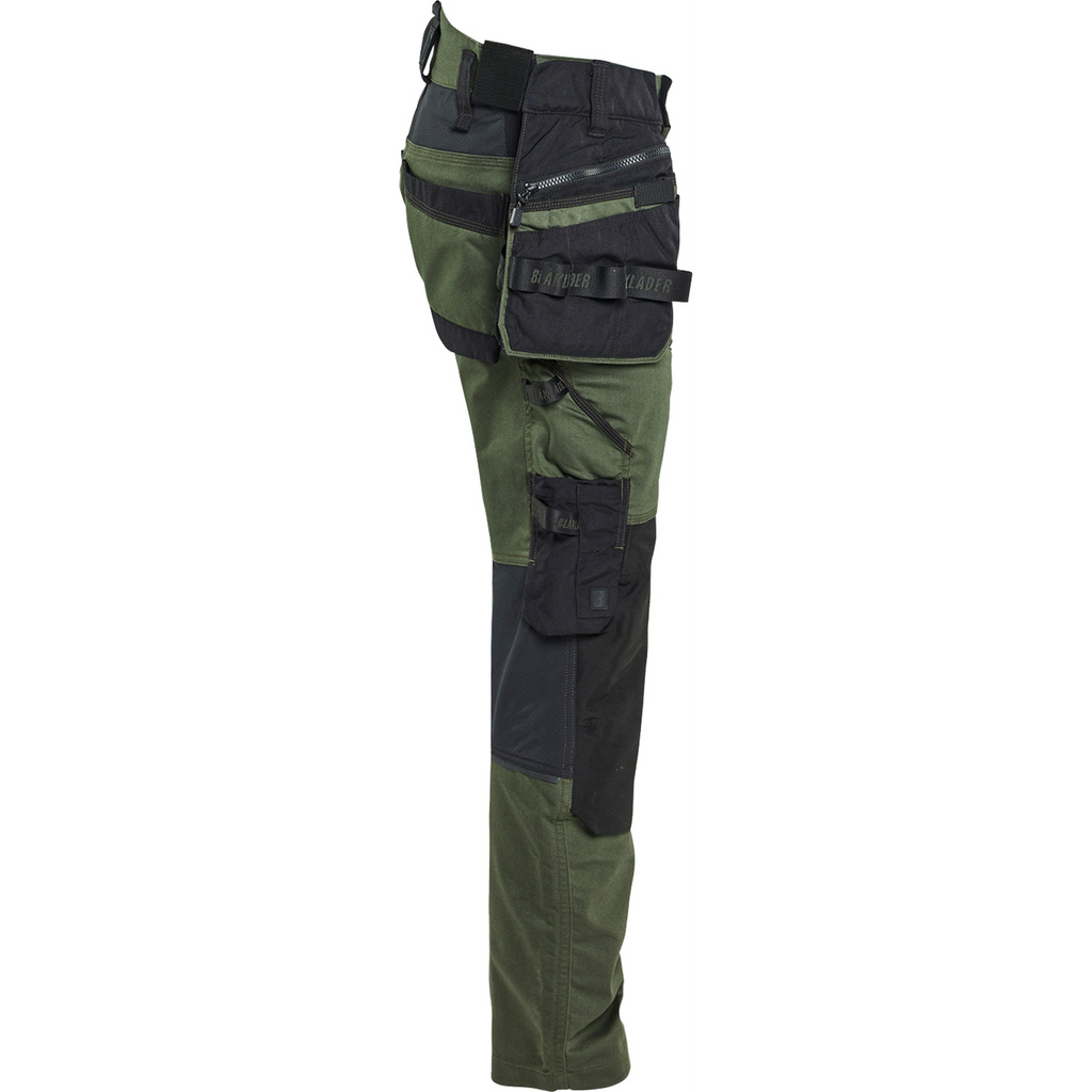 Blaklader STRIKER Stretch Craftsman Work Trousers, Forest Green/Black (2)