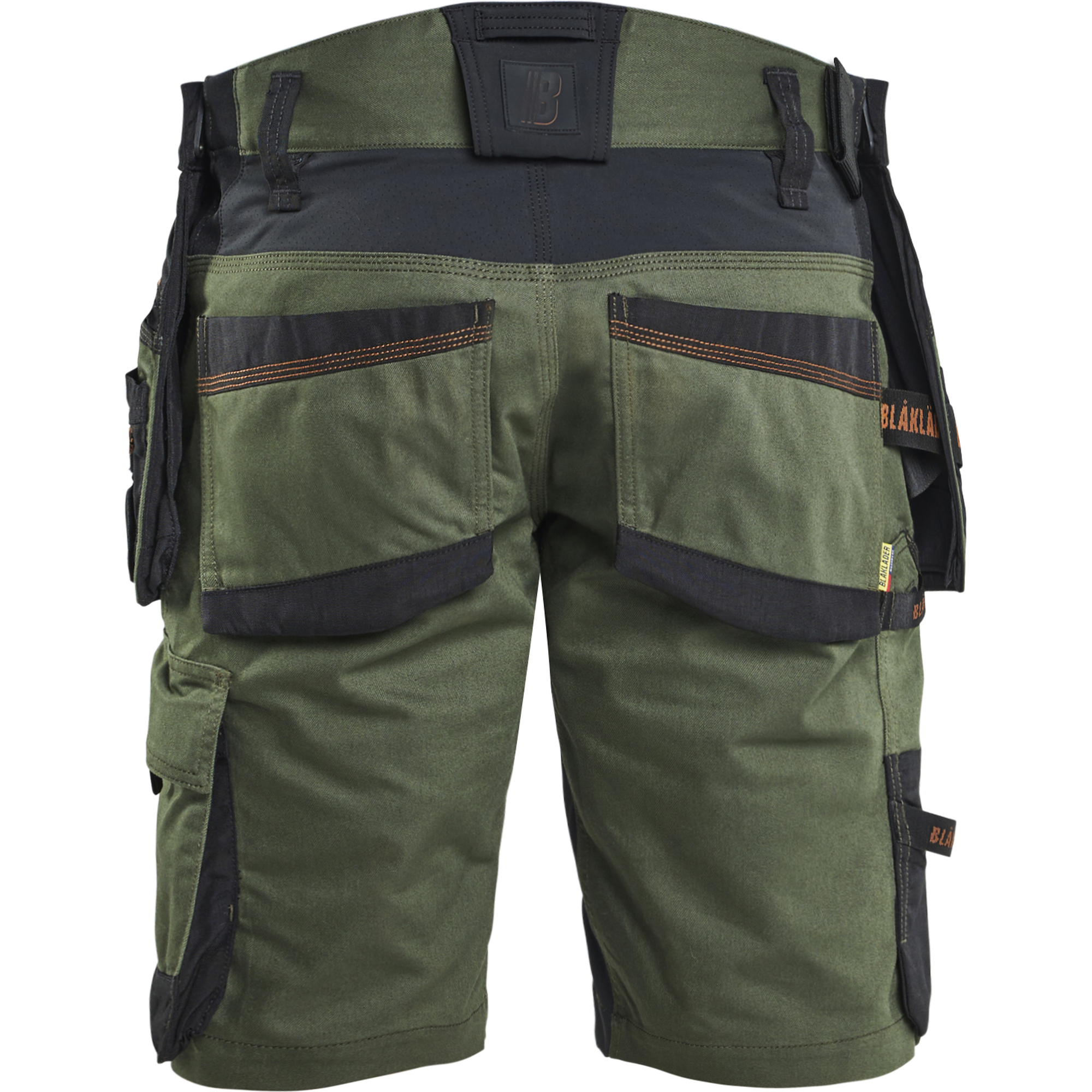 Blaklader STRIKER Stretch Craftsman Shorts, Forest Green/Rust (4)