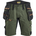 Blaklader STRIKER Stretch Craftsman Shorts, Forest Green/Rust