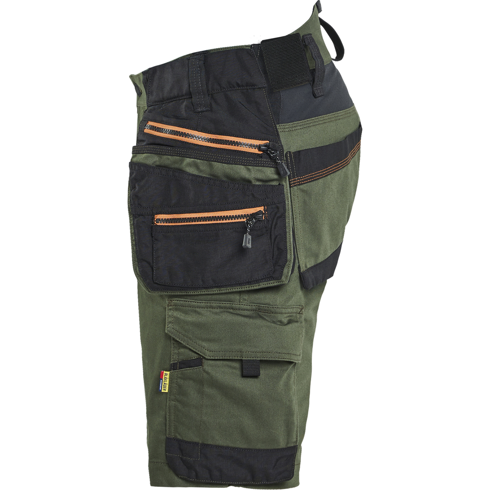 Blaklader STRIKER Stretch Craftsman Shorts, Forest Green/Rust (3)