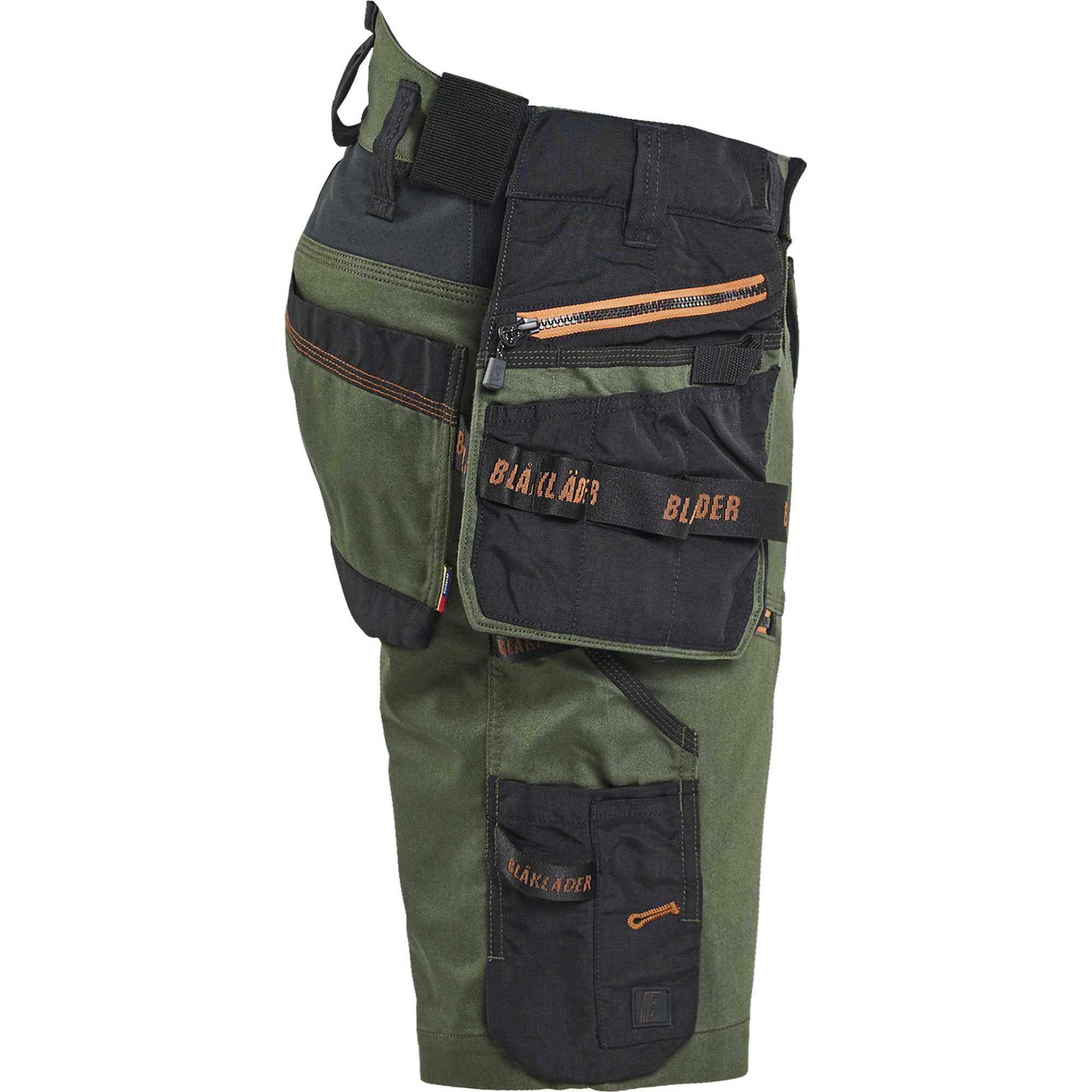 Blaklader STRIKER Stretch Craftsman Shorts, Forest Green/Rust (2)
