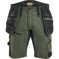 Blaklader STRIKER Stretch Craftsman Shorts, Forest Green/Black