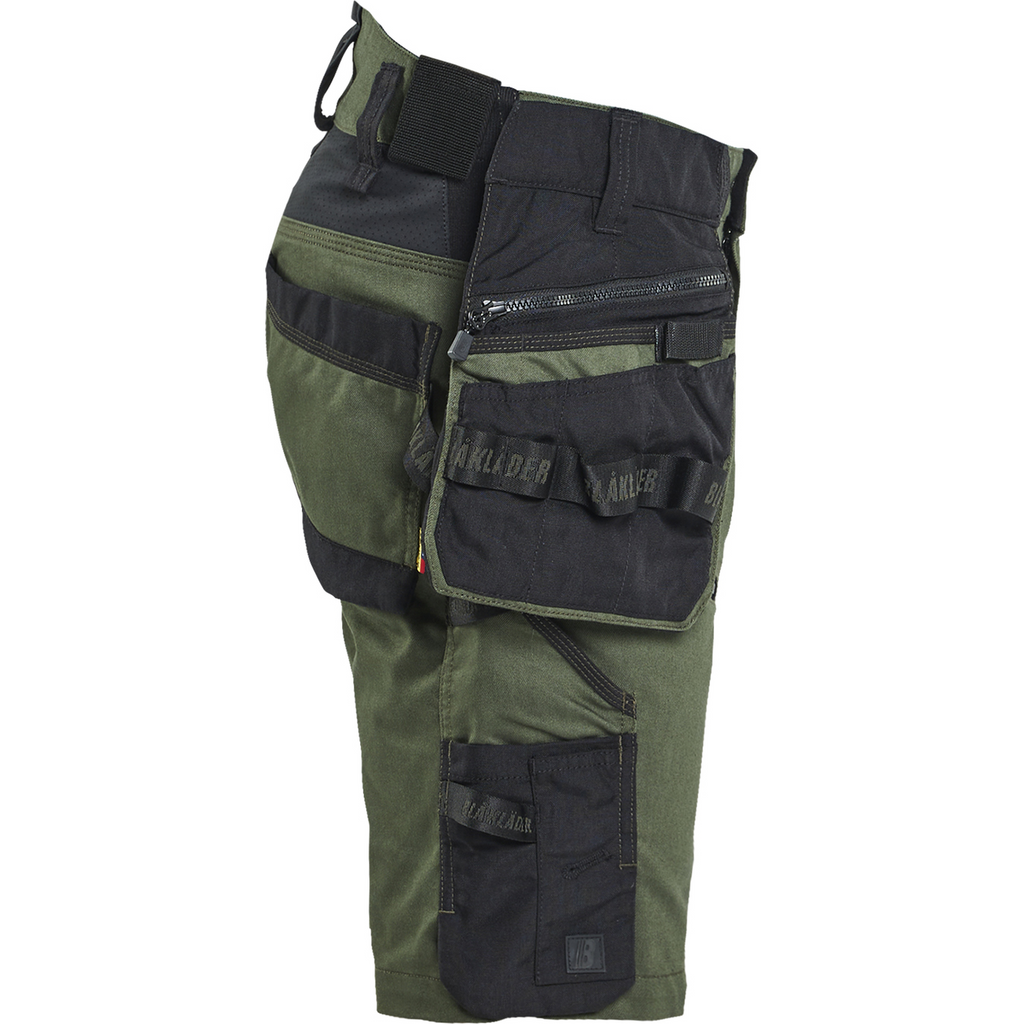 Blaklader STRIKER Stretch Craftsman Shorts, Forest Green/Black (2)