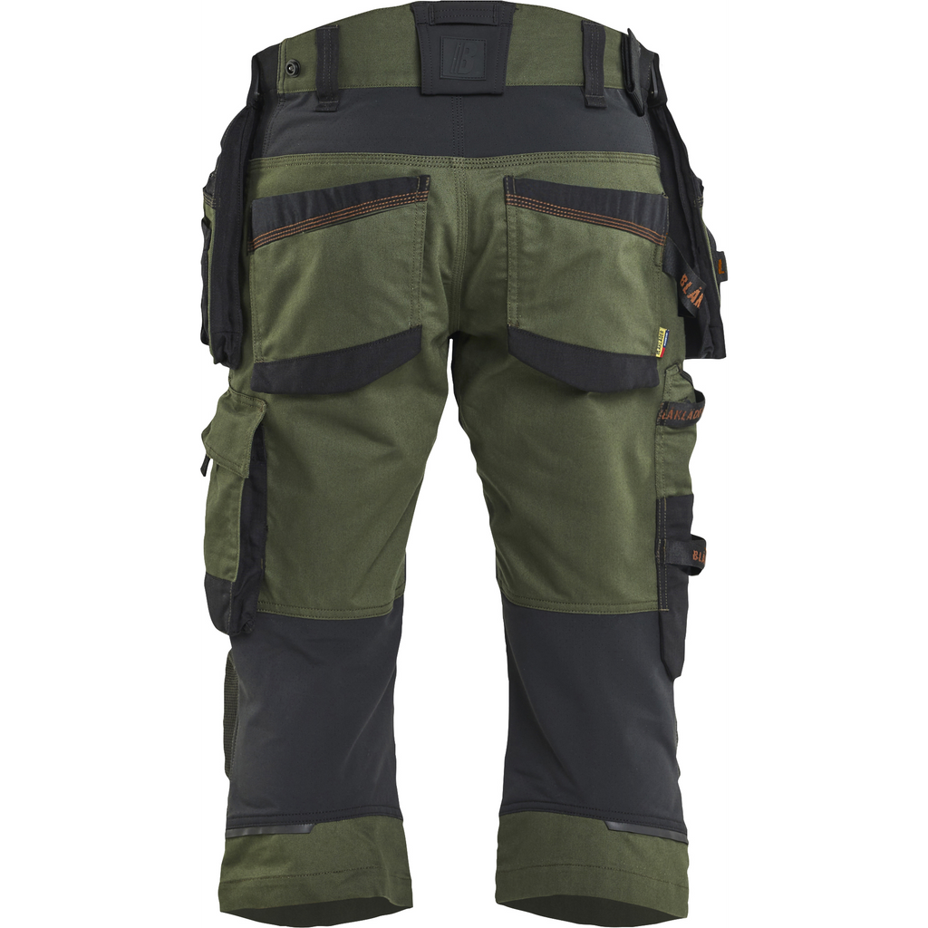 Blaklader STRIKER Stretch Pirate Shorts, Forest Green/Rust (3)