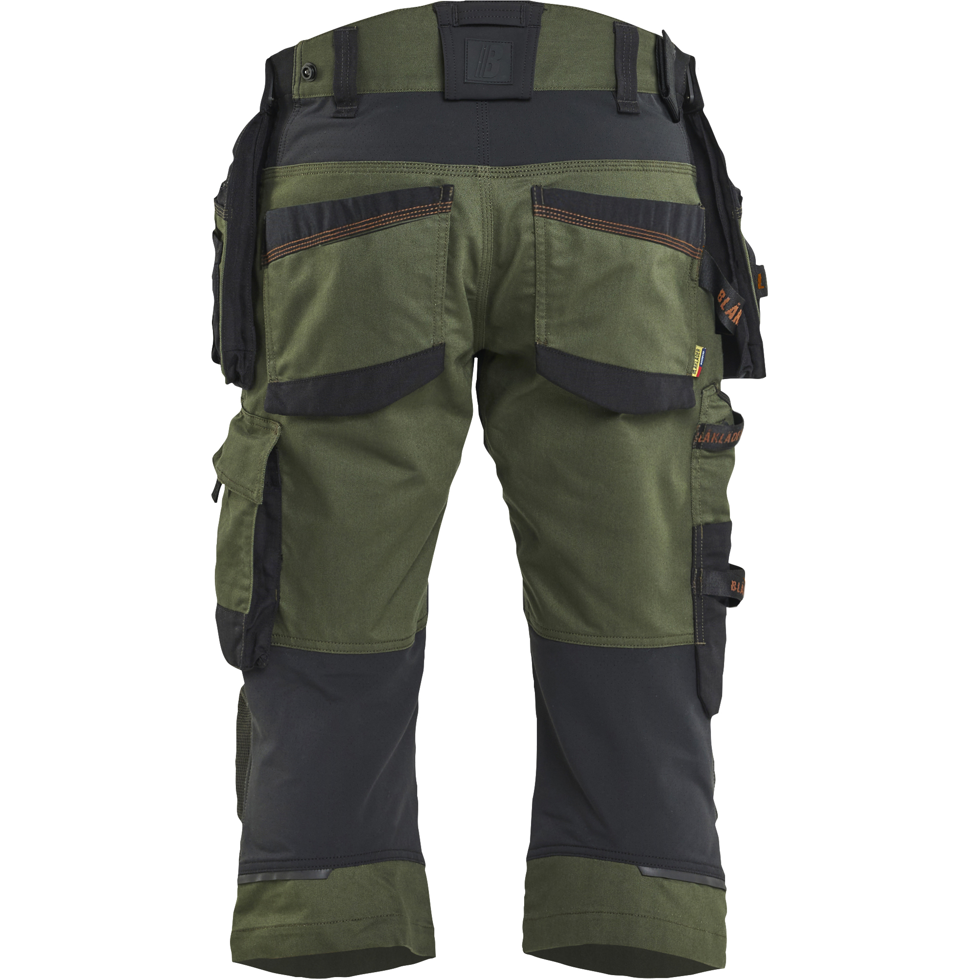 Blaklader STRIKER Stretch Pirate Shorts, Forest Green/Rust (3)