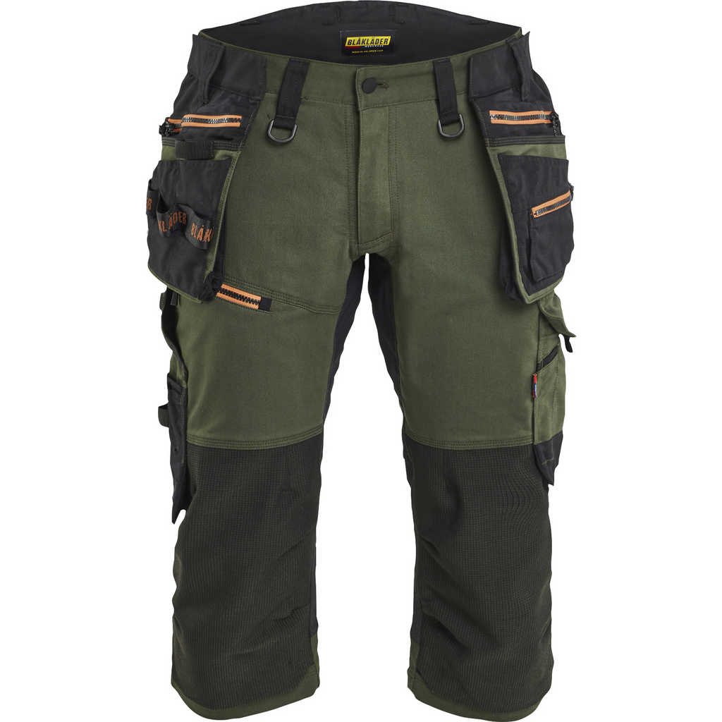 Blaklader STRIKER Stretch Pirate Shorts, Forest Green/Rust