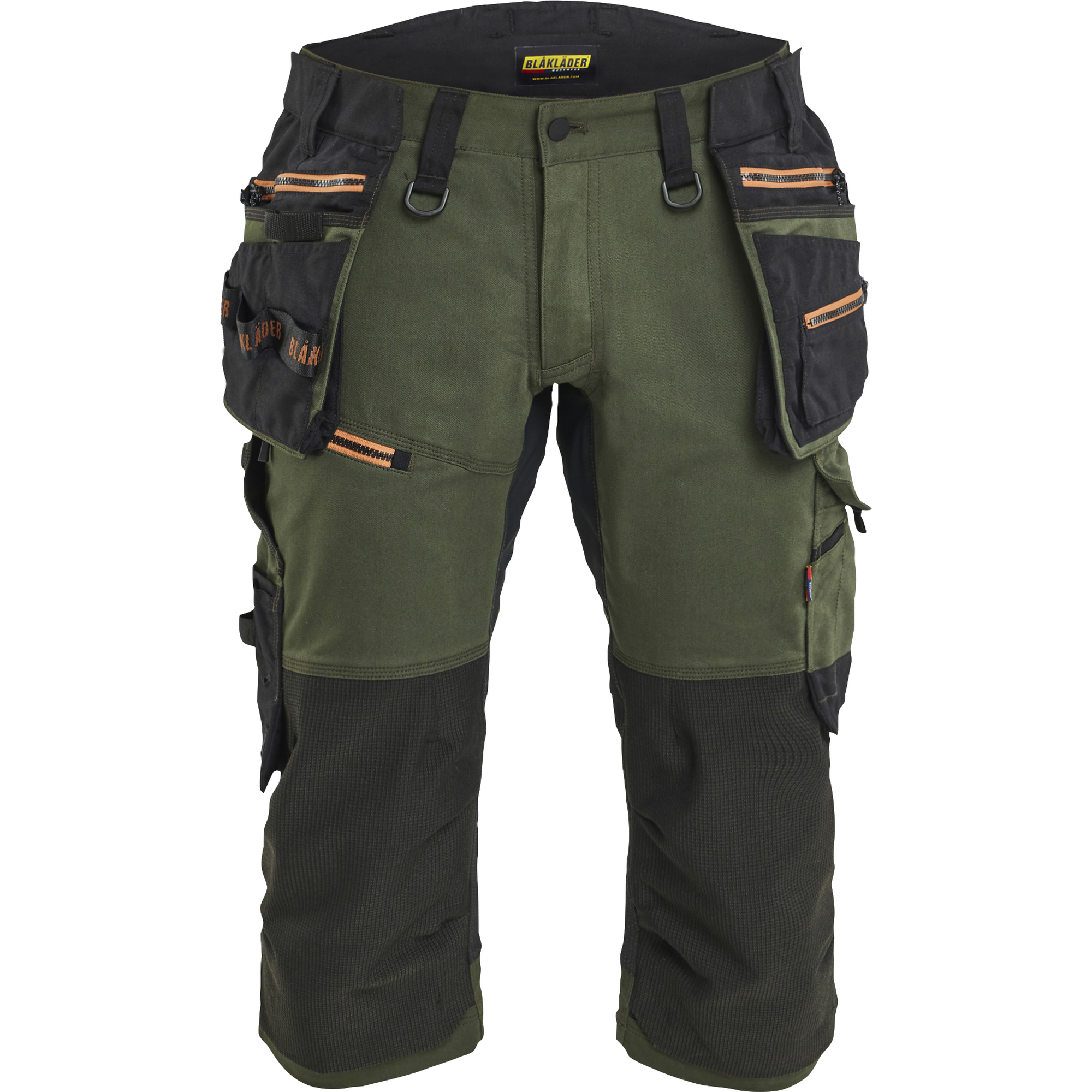 Blaklader STRIKER Stretch Pirate Shorts, Forest Green/Rust