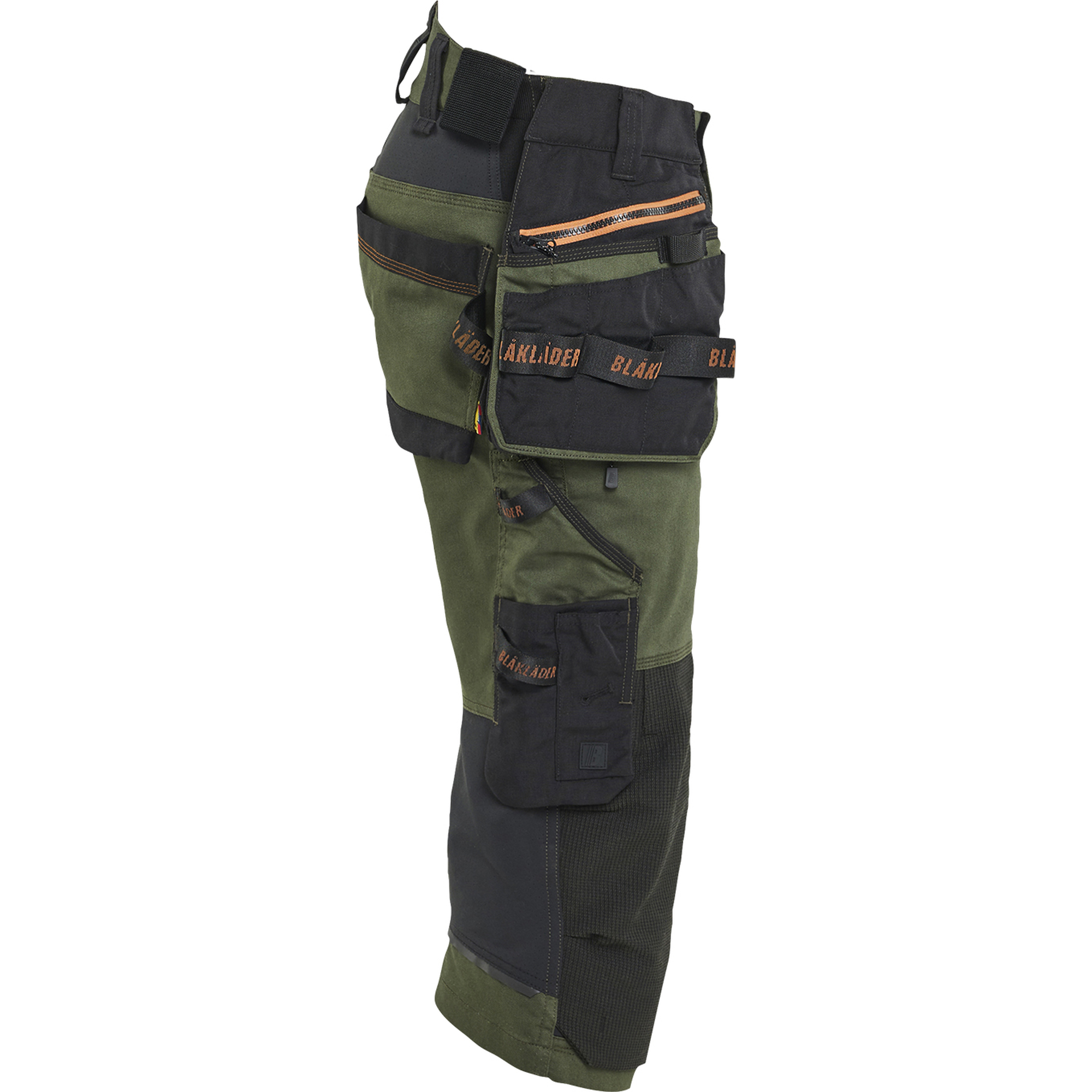 Blaklader STRIKER Stretch Pirate Shorts, Forest Green/Rust (2)