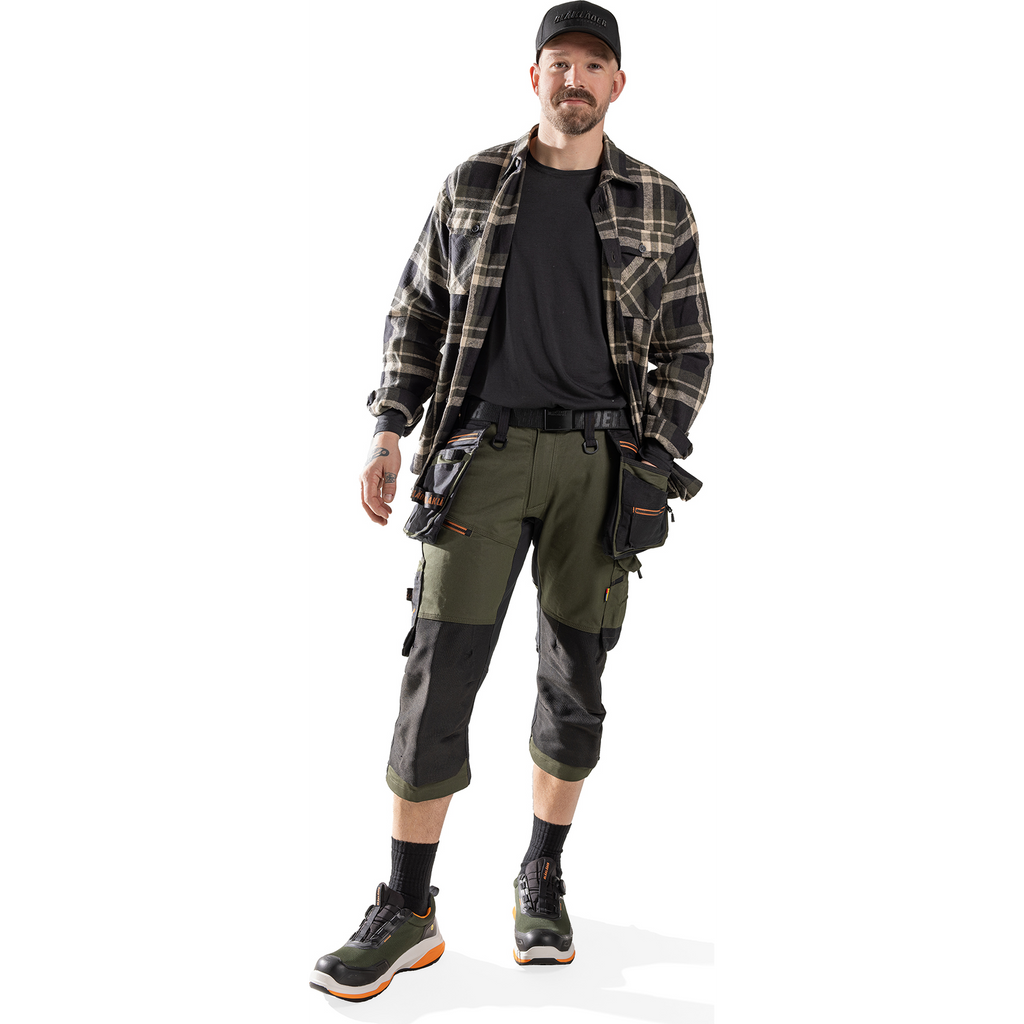 Blaklader STRIKER Stretch Pirate Shorts, Forest Green/Rust (4)
