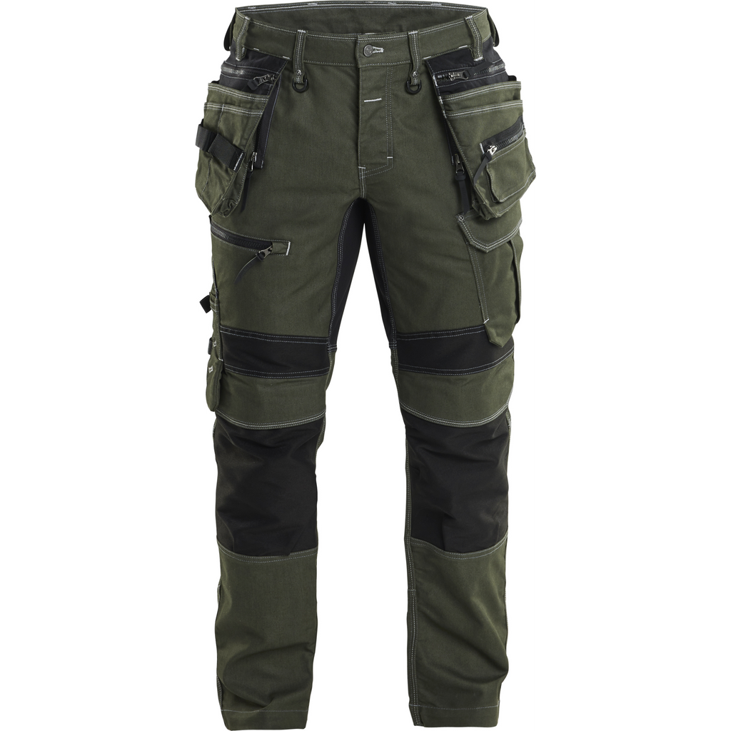 Blaklader X1900 Stretch Craftsman Work Trousers, Forest Green/Black