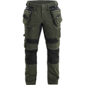 Blaklader X1900 Stretch Craftsman Work Trousers, Forest Green/Black