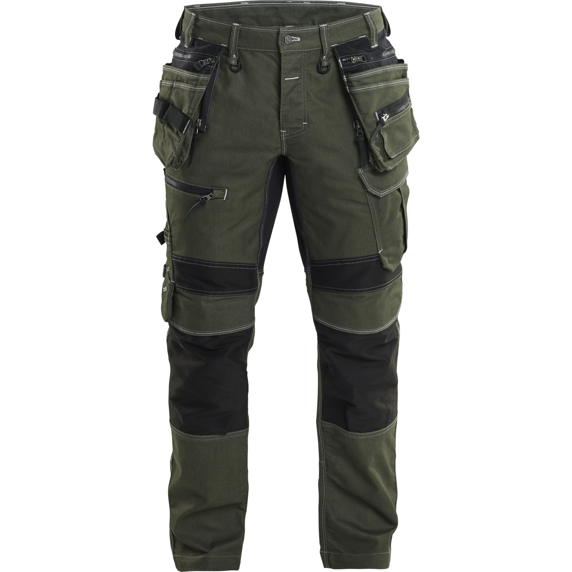 Blaklader X1900 Stretch Craftsman Work Trousers, Forest Green/Black
