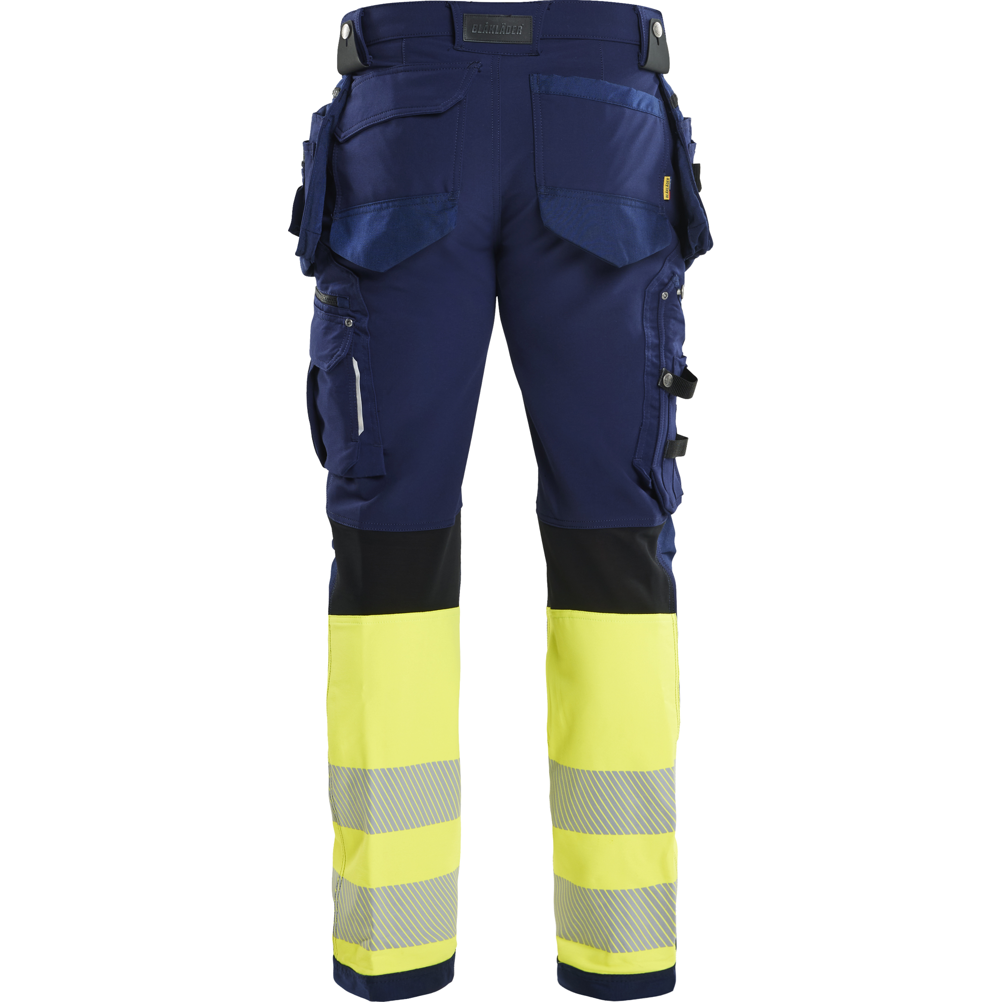 Blaklader High Vis 4-Way Stretch Work Trousers, Navy/Yellow (4)