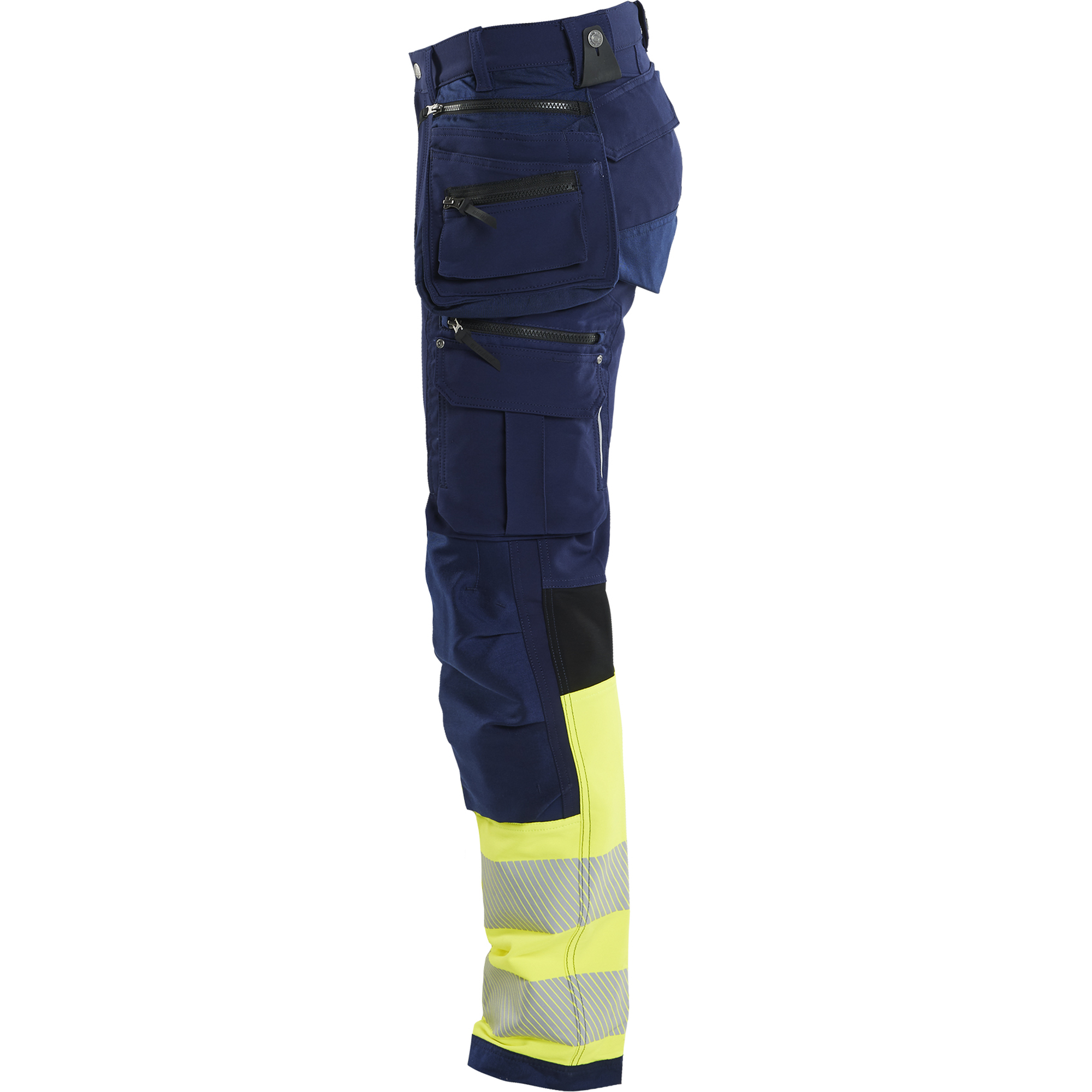 Blaklader High Vis 4-Way Stretch Work Trousers, Navy/Yellow (3)