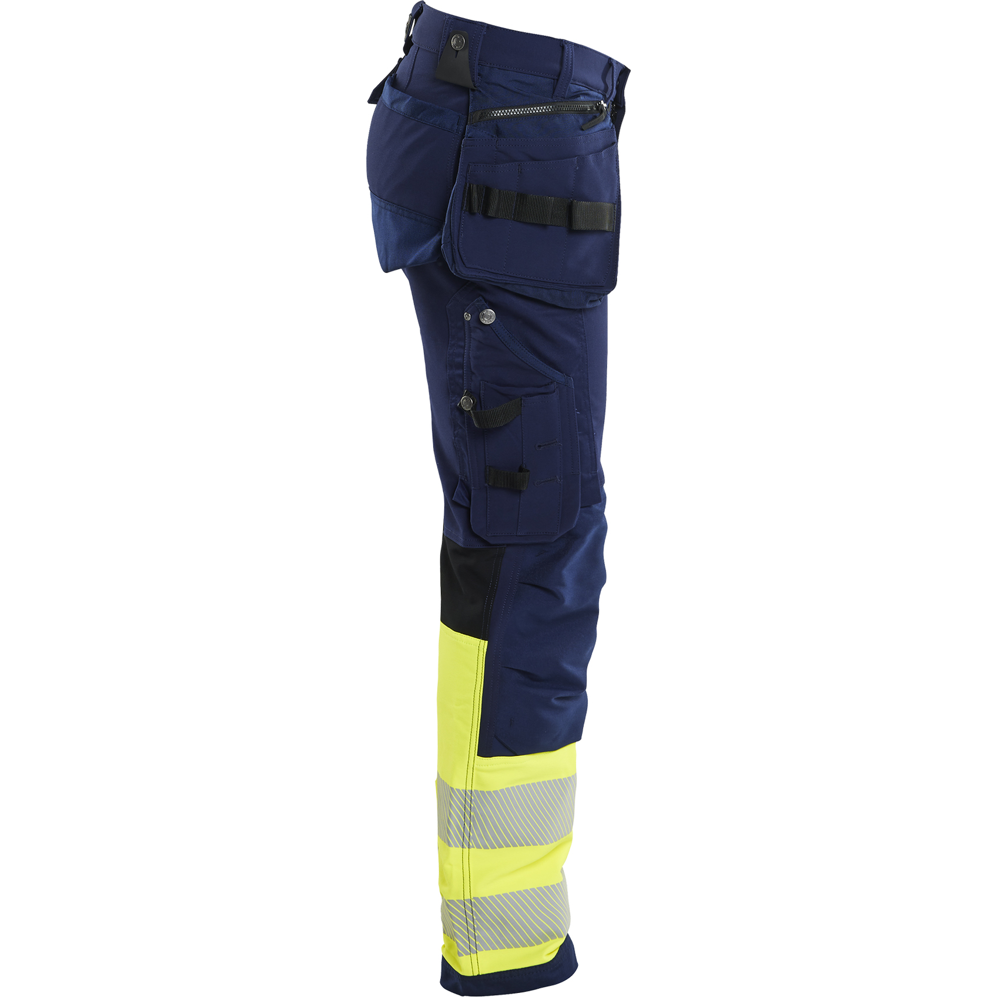 Blaklader High Vis 4-Way Stretch Work Trousers, Navy/Yellow (2)