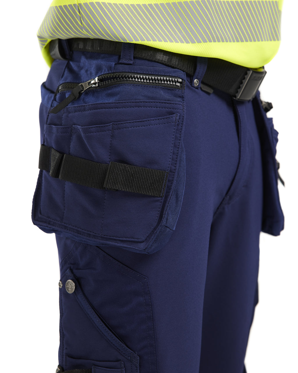 Blaklader High Vis 4-Way Stretch Work Trousers, Navy/Yellow (6)