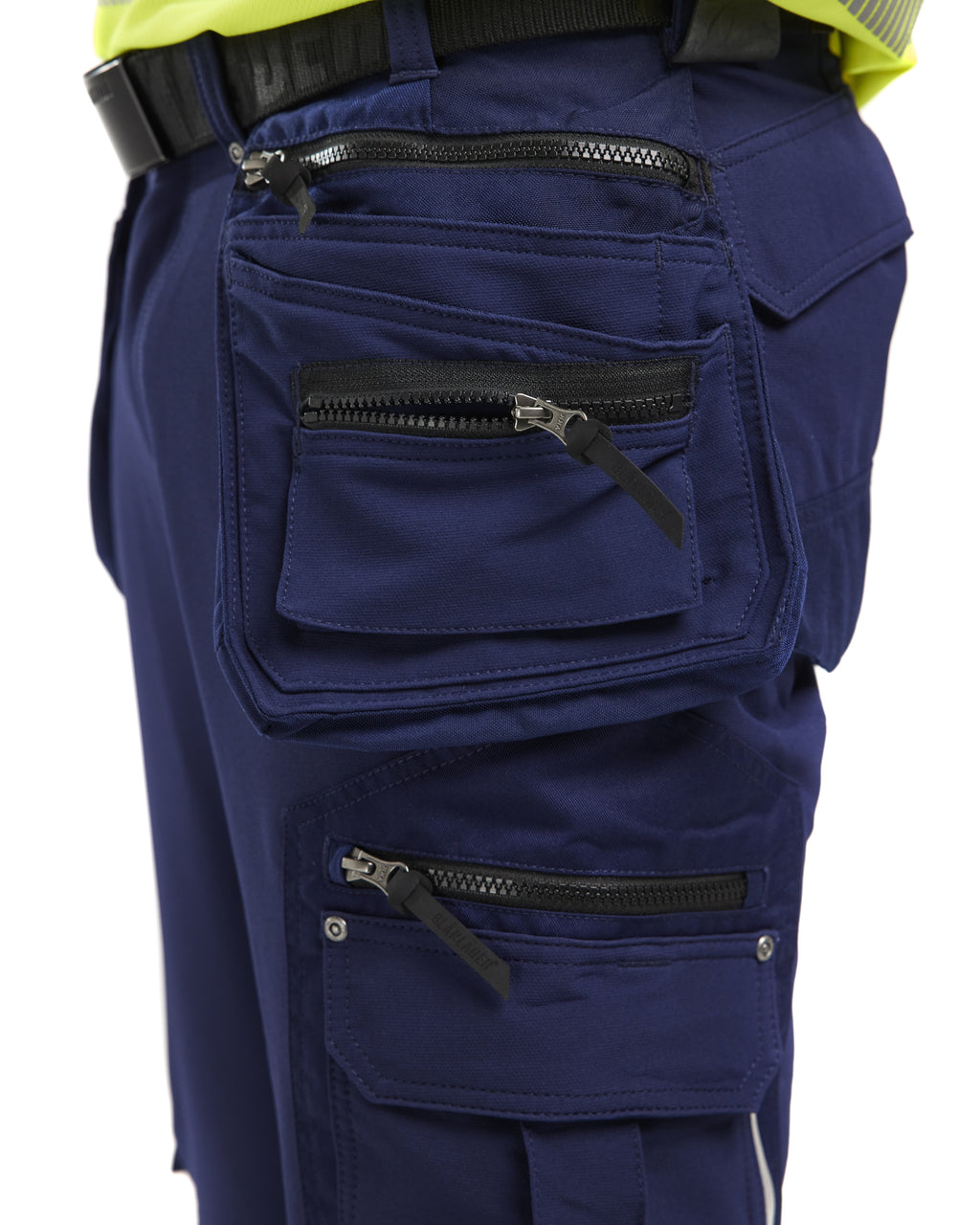 Blaklader High Vis 4-Way Stretch Work Trousers, Navy/Yellow (7)