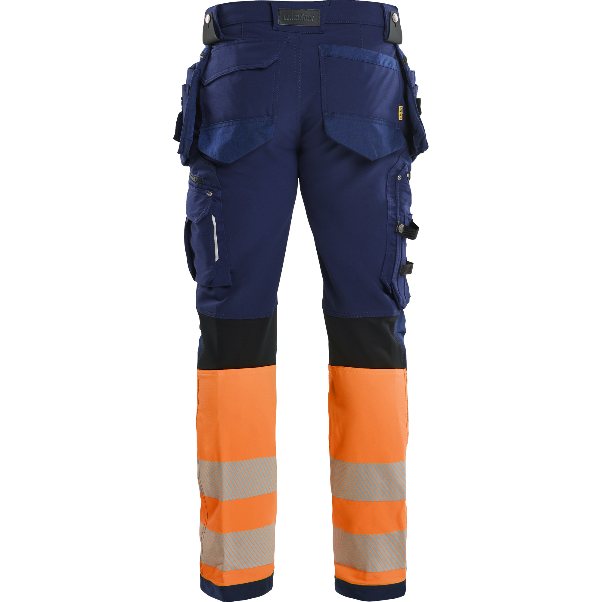Blaklader High Vis 4-Way Stretch Work Trousers, Navy/Orange (4)