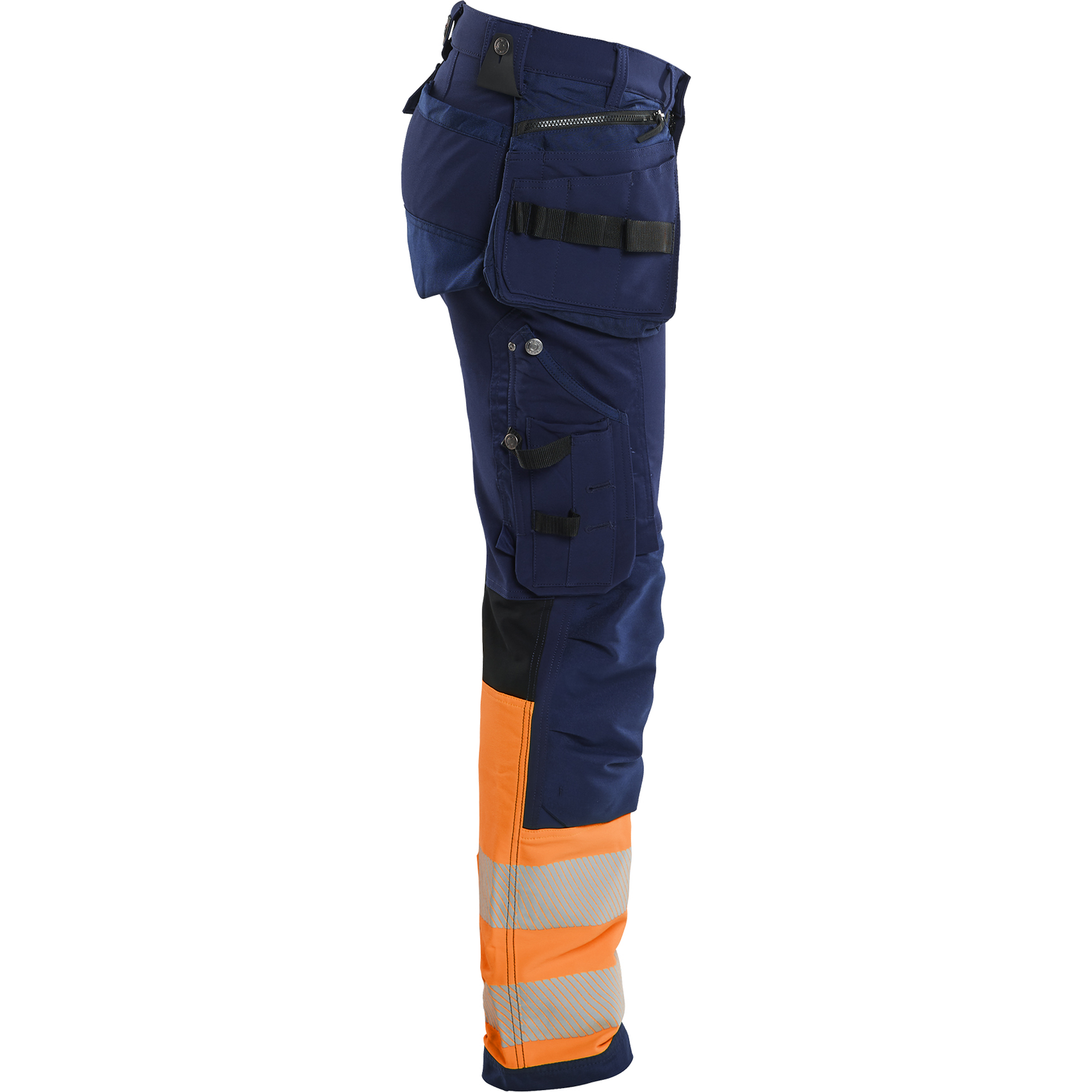 Blaklader High Vis 4-Way Stretch Work Trousers, Navy/Orange (2)