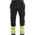 Blaklader High Vis 4-Way Stretch Work Trousers, Black/Yellow
