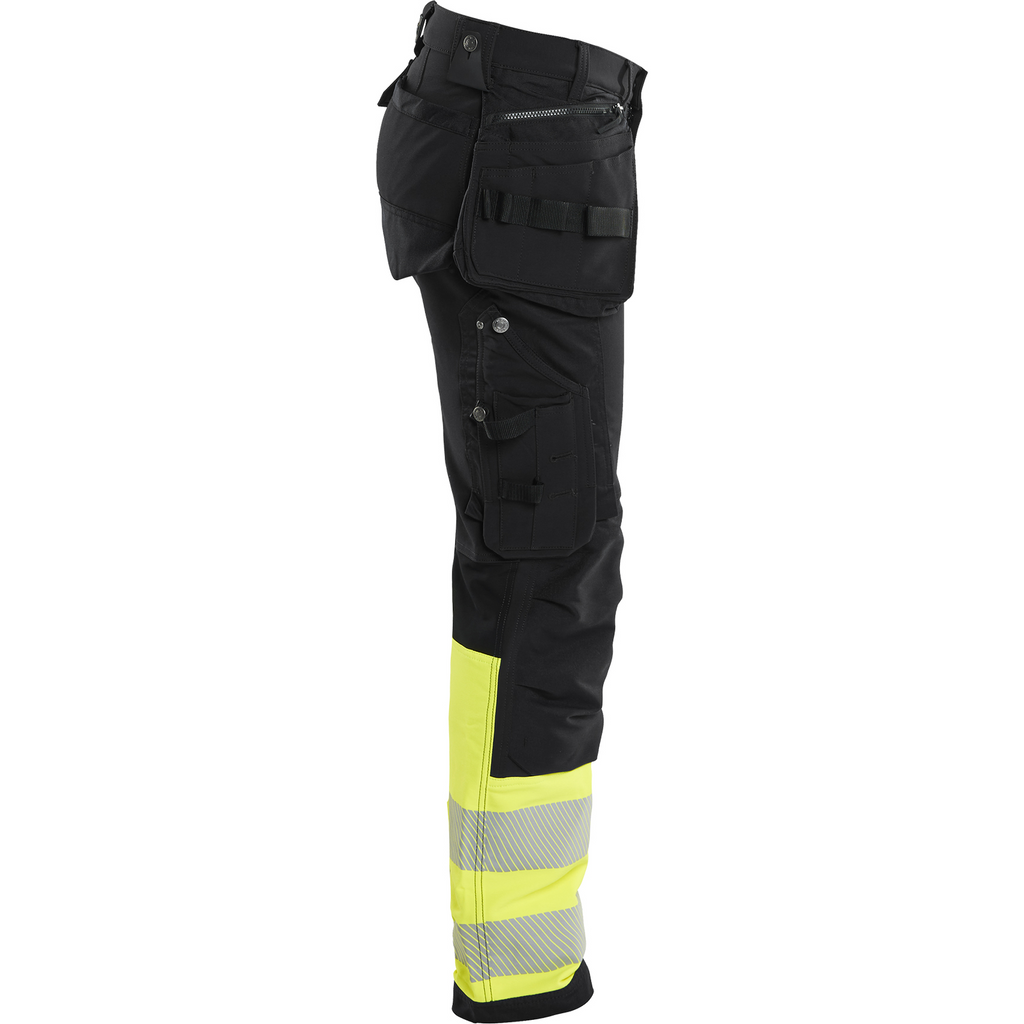 Blaklader High Vis 4-Way Stretch Work Trousers, Black/Yellow (2)