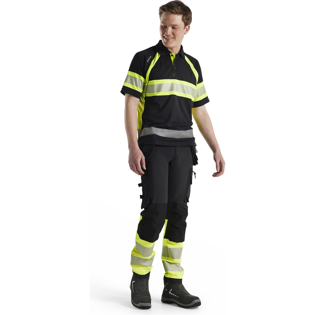Blaklader High Vis 4-Way Stretch Work Trousers, Black/Yellow (5)