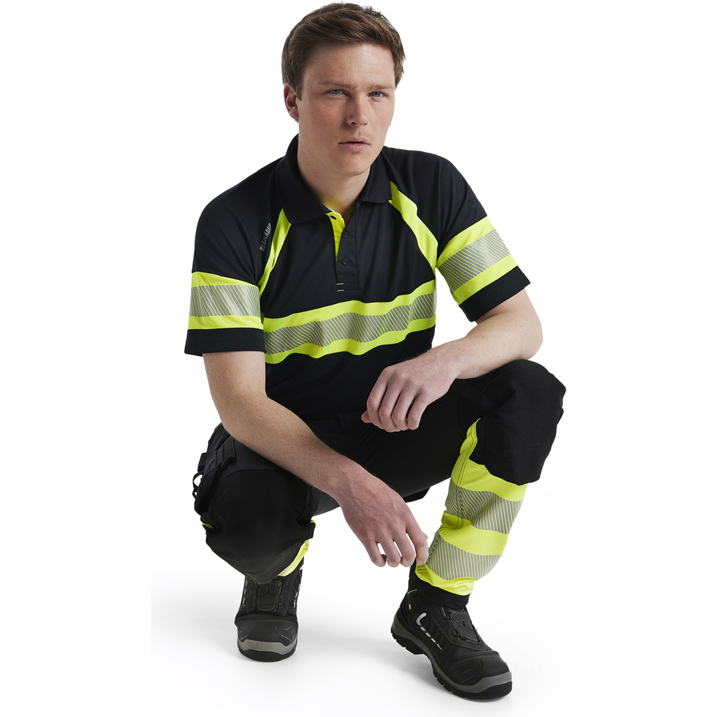 Blaklader High Vis 4-Way Stretch Work Trousers, Black/Yellow (6)