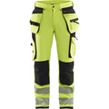 Blaklader High Vis 4-Way Stretch Work Trousers, Yellow/Black