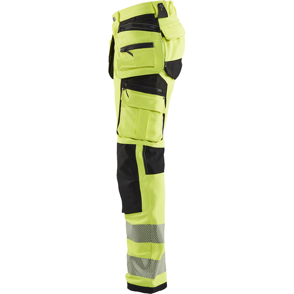 Blaklader High Vis 4-Way Stretch Work Trousers, Yellow/Black (3)