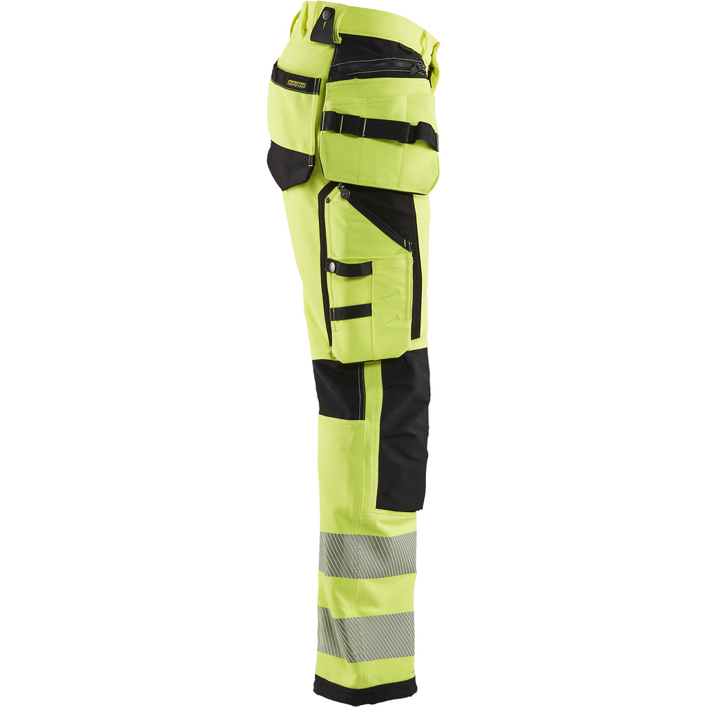 Blaklader High Vis 4-Way Stretch Work Trousers, Yellow/Black (2)
