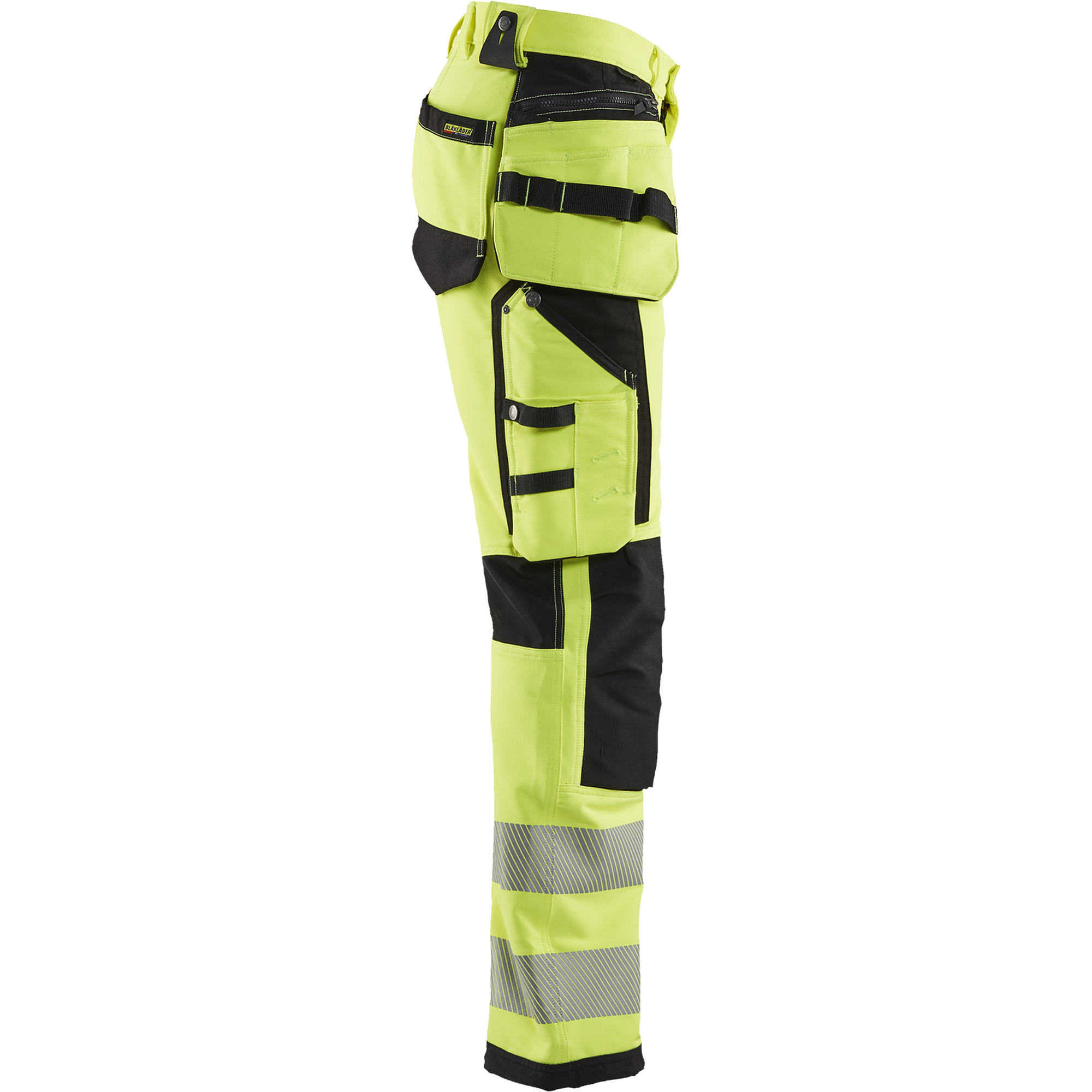 Blaklader High Vis 4-Way Stretch Work Trousers, Yellow/Black (2)