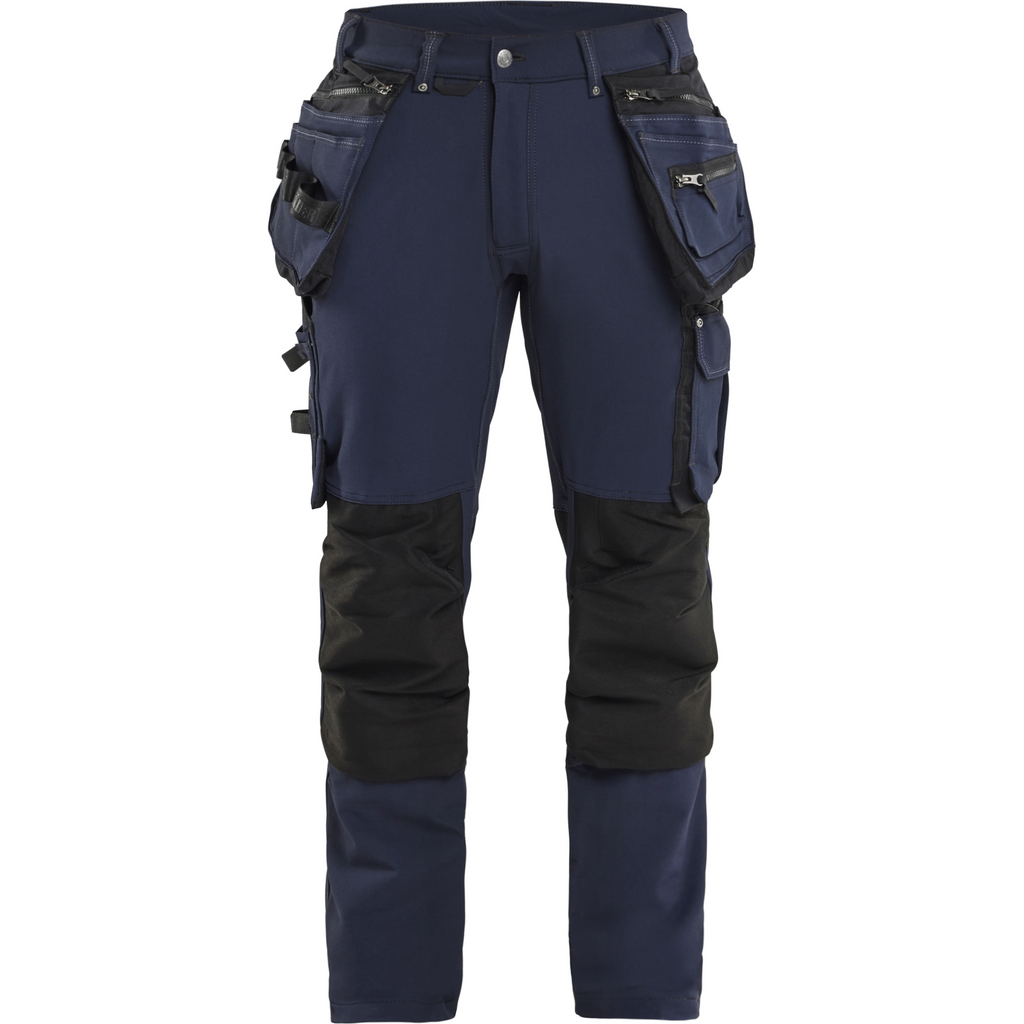 Blaklader X1900 4-Way Stretch Craftsman Work Trousers, Dark Navy/Black
