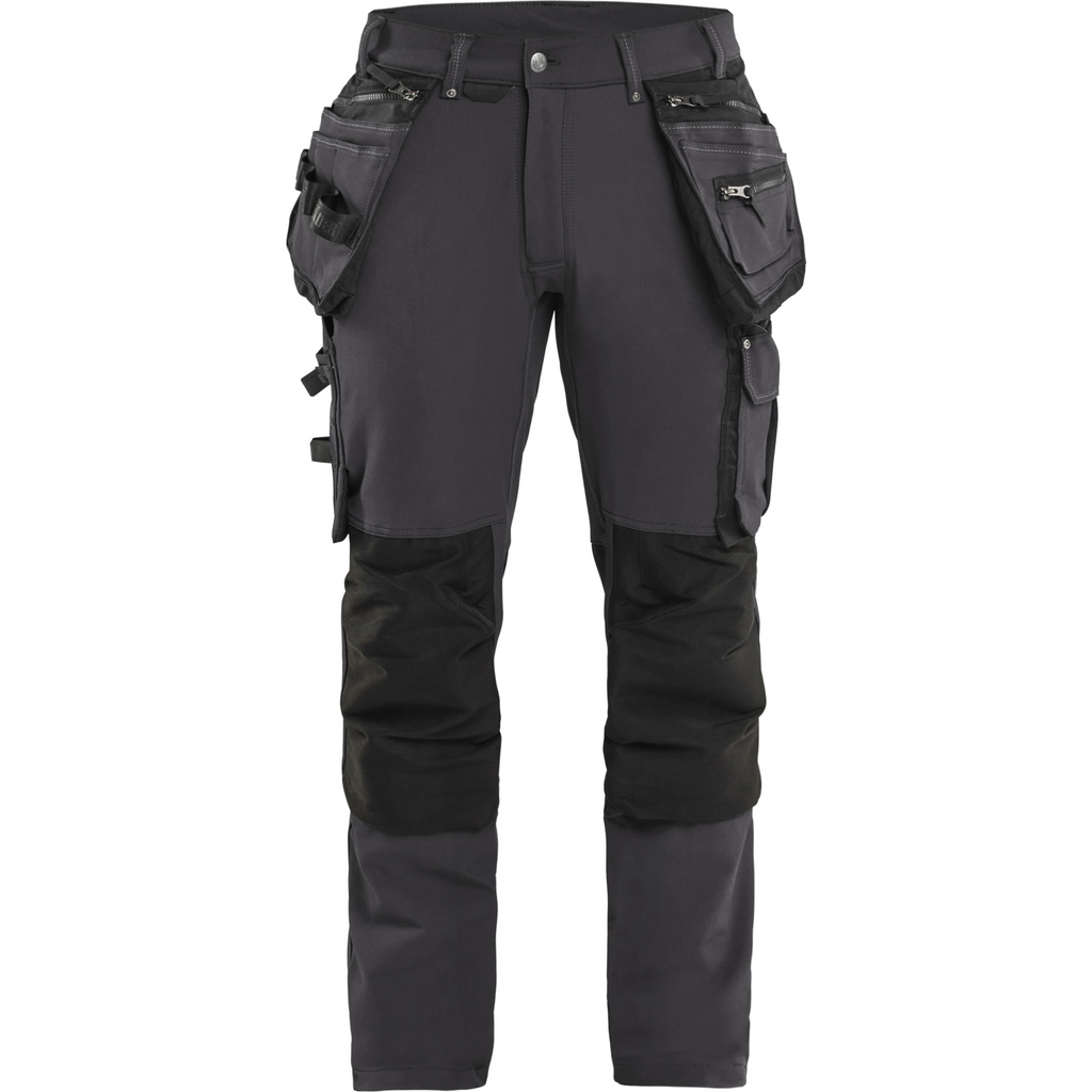 Blaklader X1900 4-Way Stretch Craftsman Work Trousers, Dark Grey/Black