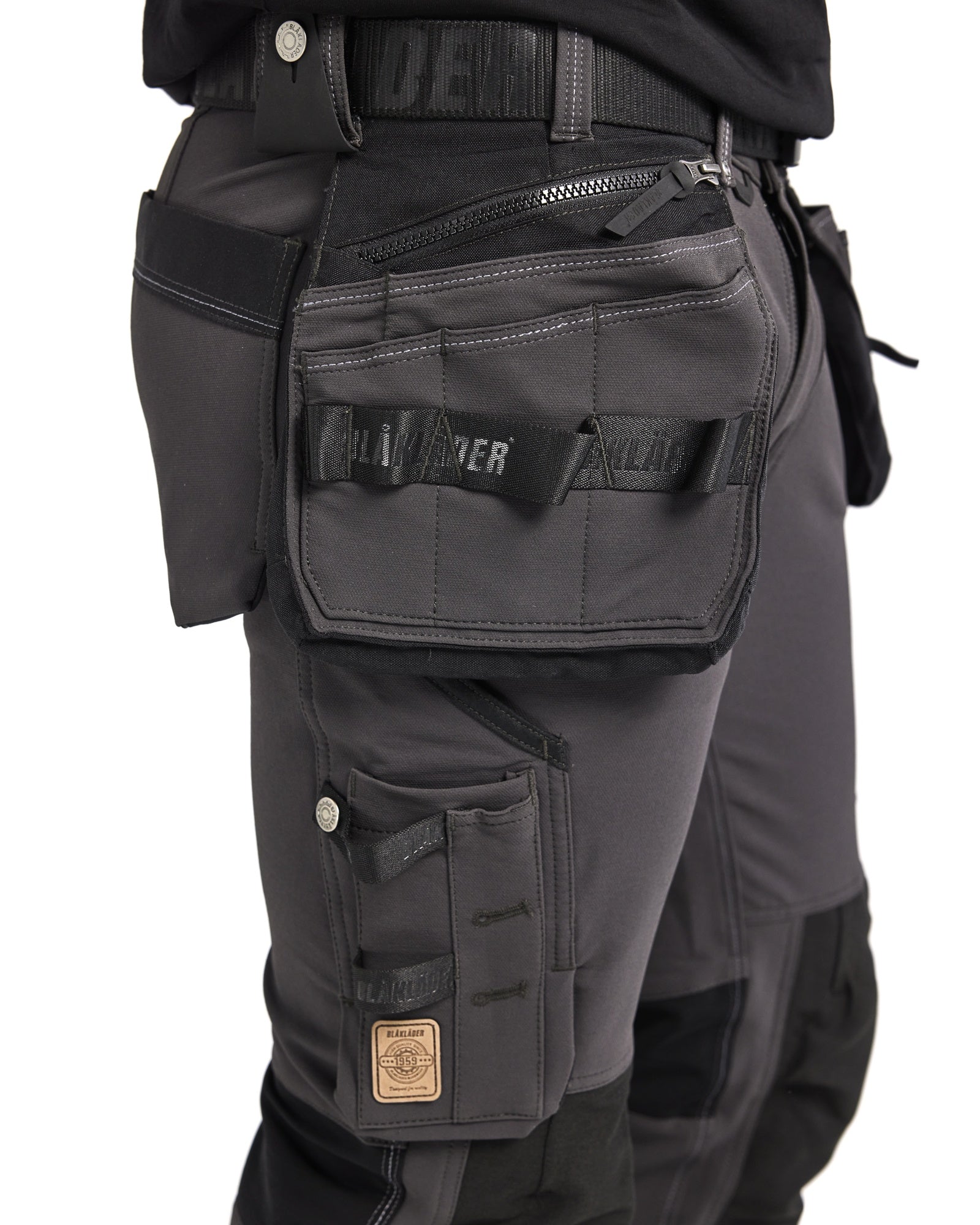 Blaklader X1900 4-Way Stretch Craftsman Work Trousers, Dark Grey/Black (9)