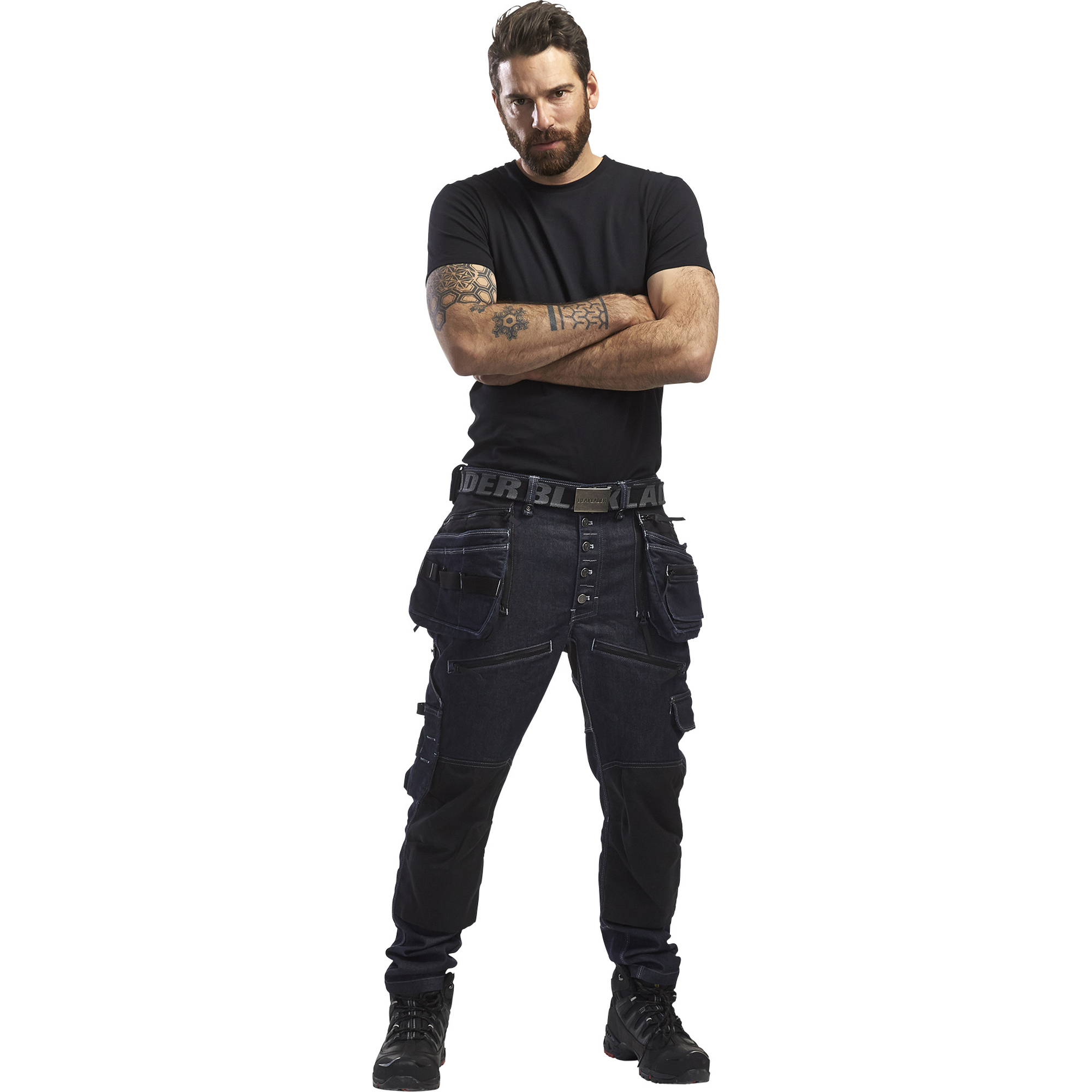 Blaklader X1900 Stretch Craftsman Work Trousers, Navy/Black (5)