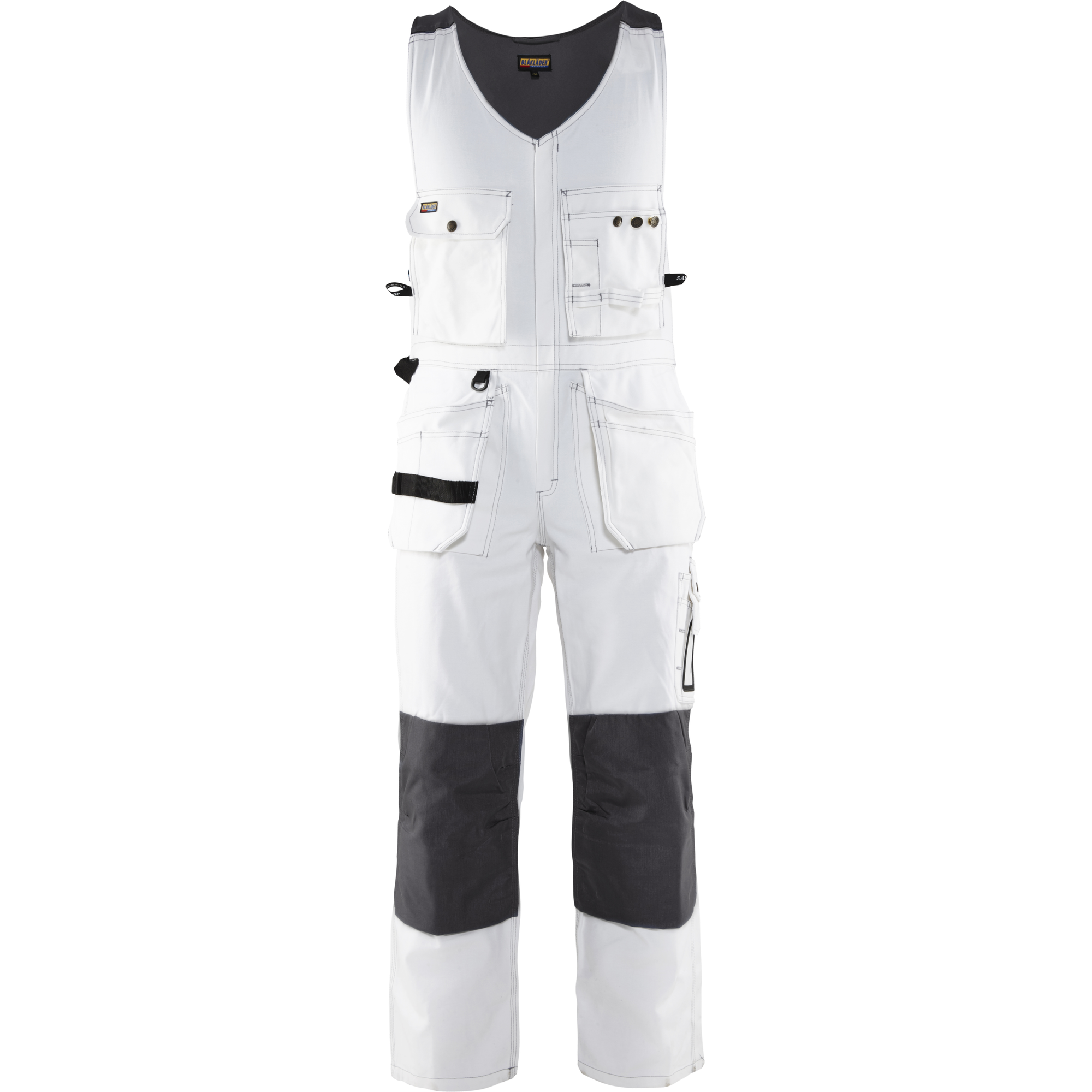 Blaklader Bib and Brace, White/Dark Grey
