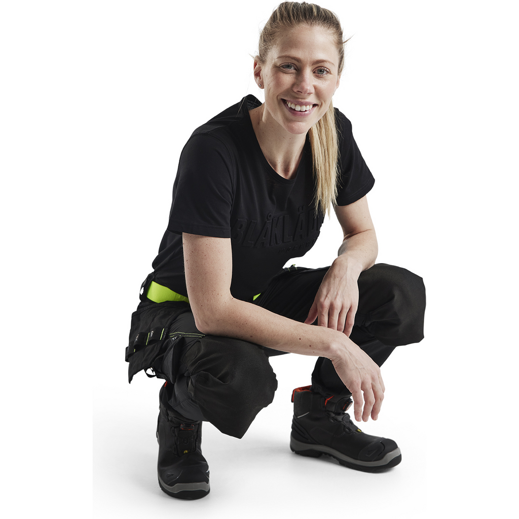 Blaklader Ladies 4-Way Stretch Craftsman Work Trousers, Black/Yellow (5)