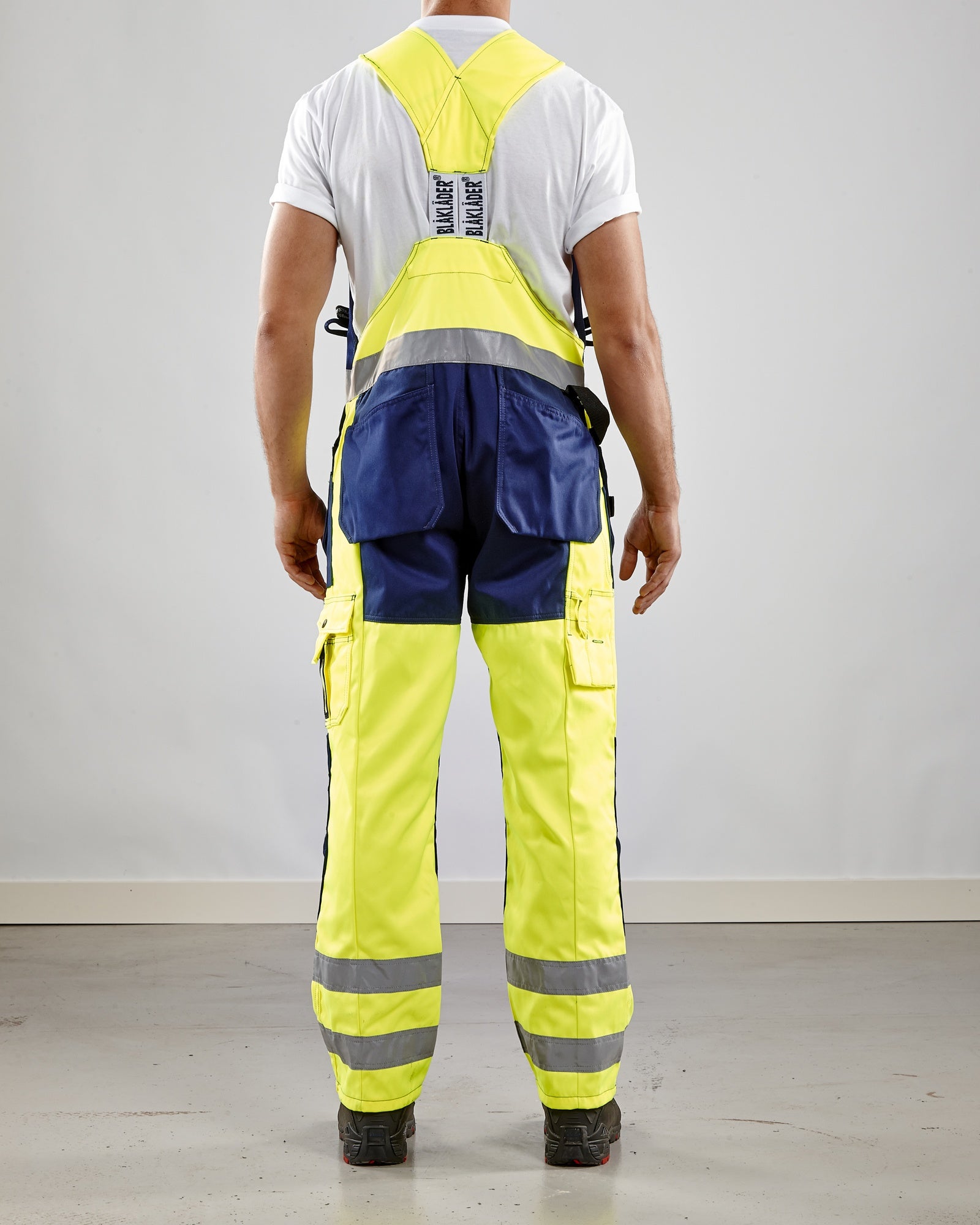 Blaklader High Vis Bib and Brace, Yellow/Navy (5)