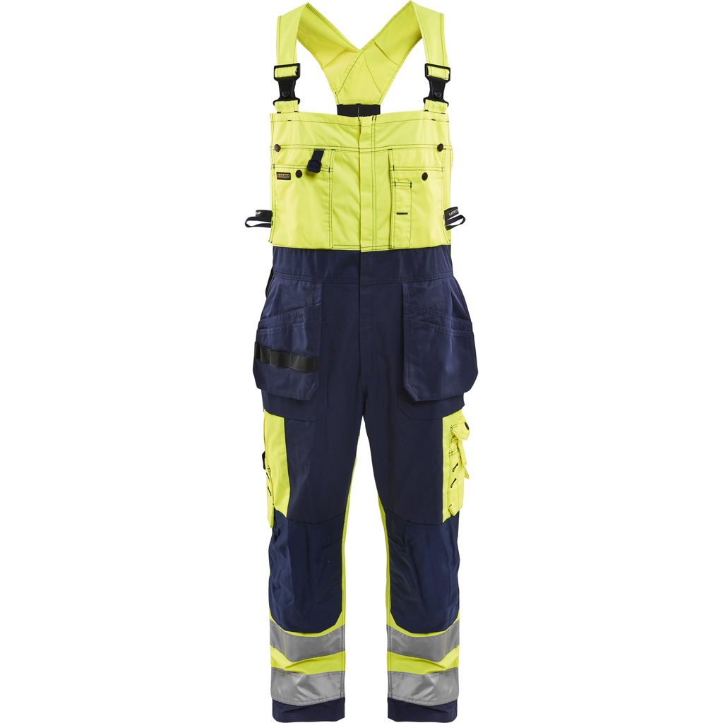 Blaklader High Vis Bib and Brace, Yellow/Navy