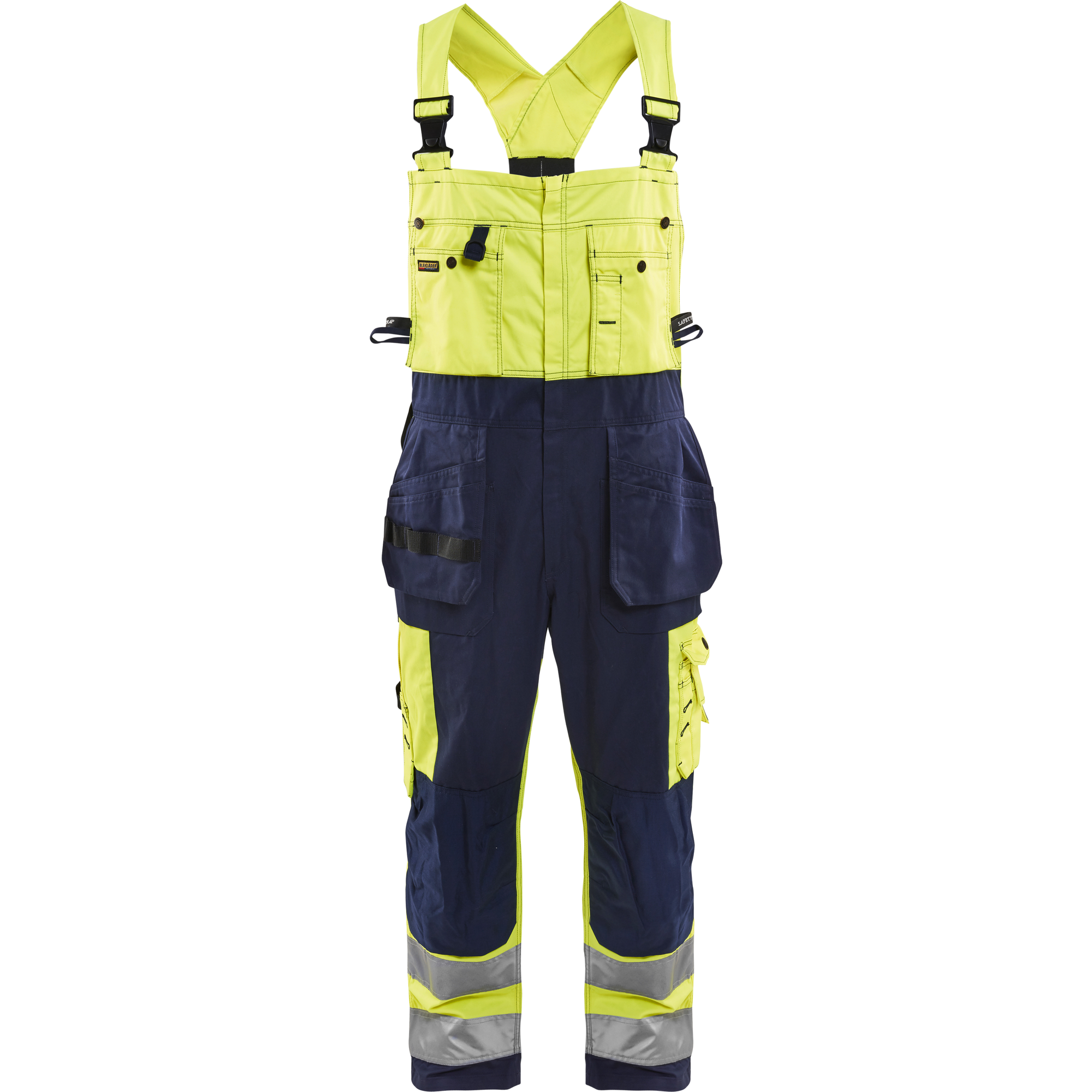Blaklader High Vis Bib and Brace, Yellow/Navy