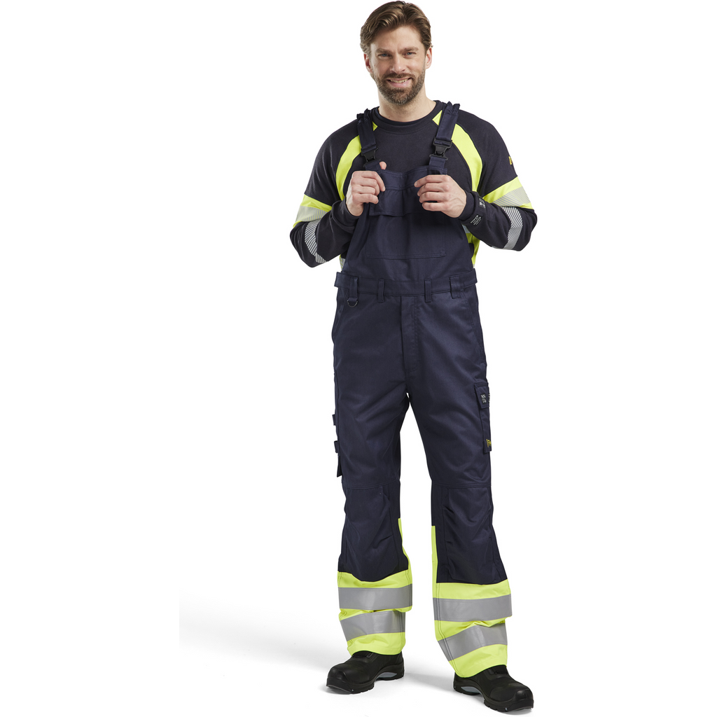 Blaklader Steel Bib and Brace, Navy/Yellow (5)