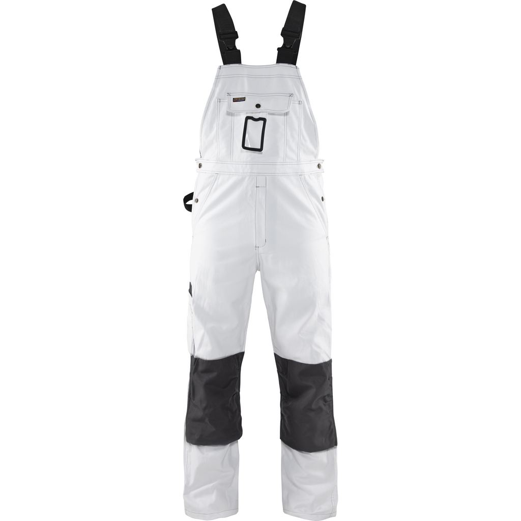 Blaklader Painters Bib and Brace, White/Dark Grey