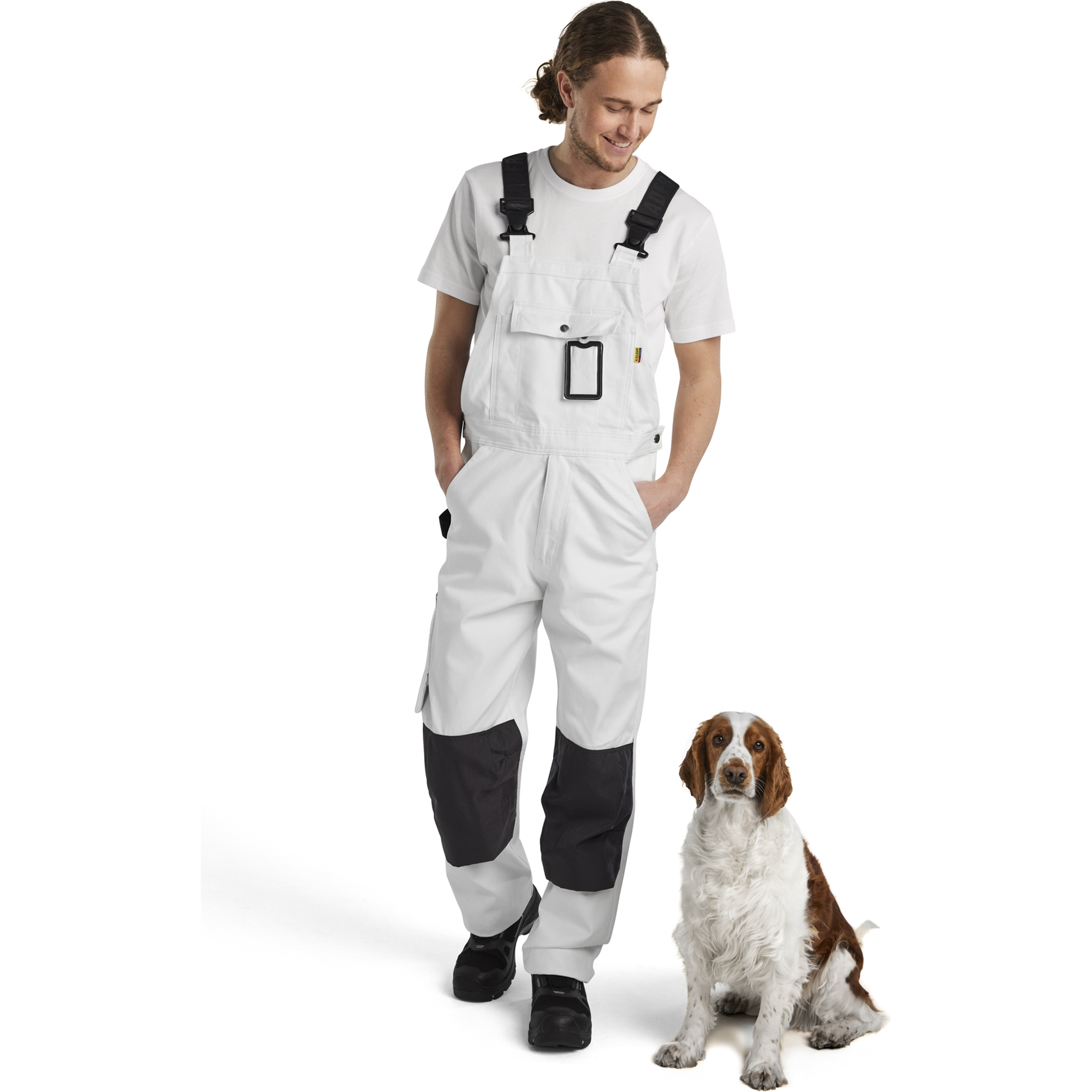 Blaklader Painters Bib and Brace, White/Dark Grey (5)