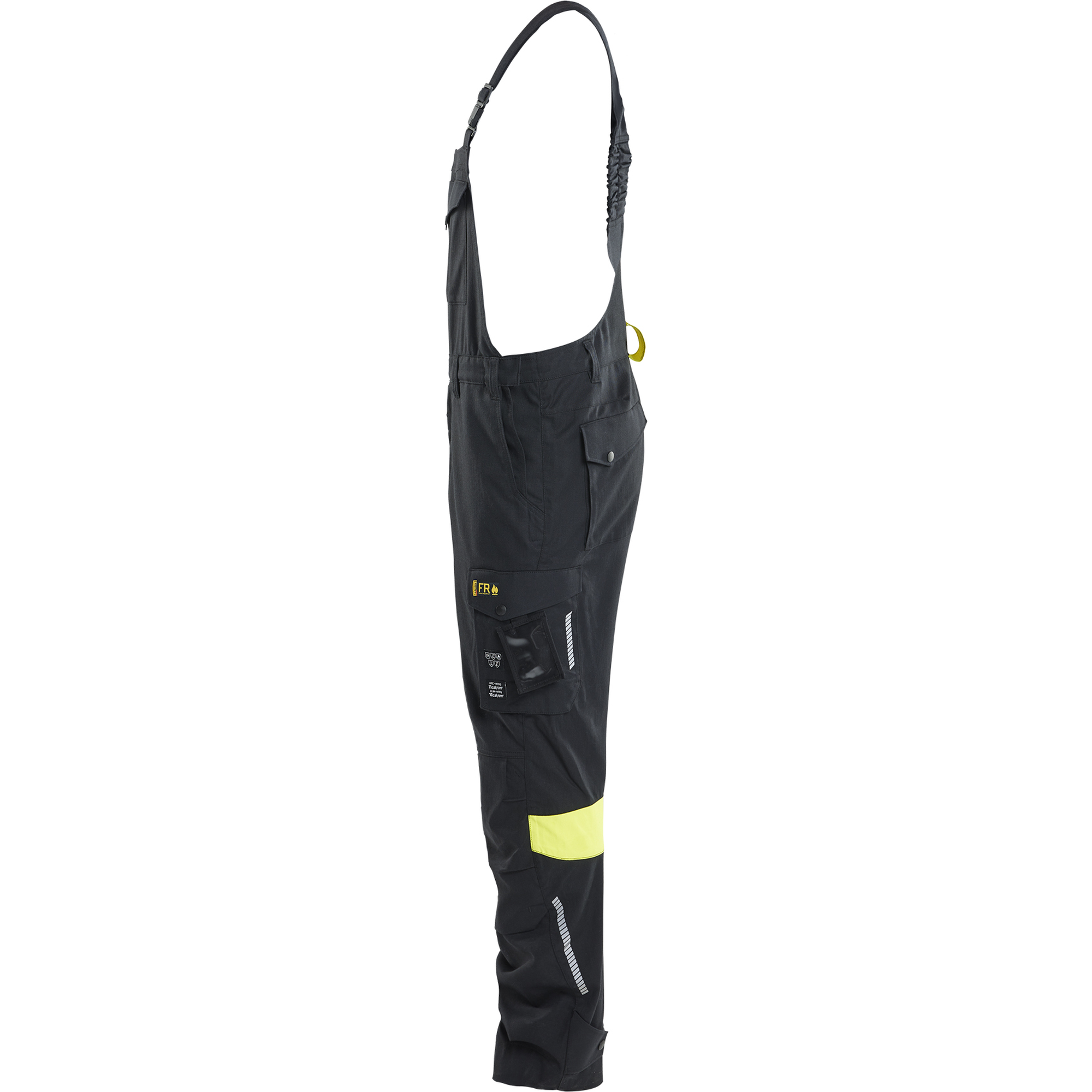 Blaklader Bib and Brace, Black/Yellow (3)