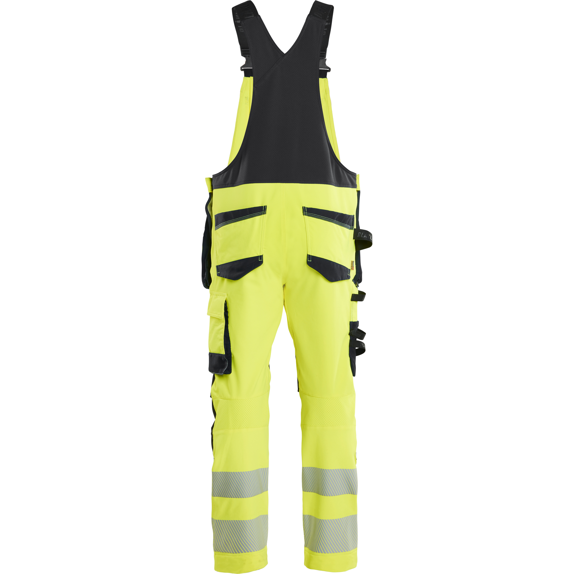 Blaklader High Vis 4-Way Stretch Bib and Brace, Yellow/Black (4)